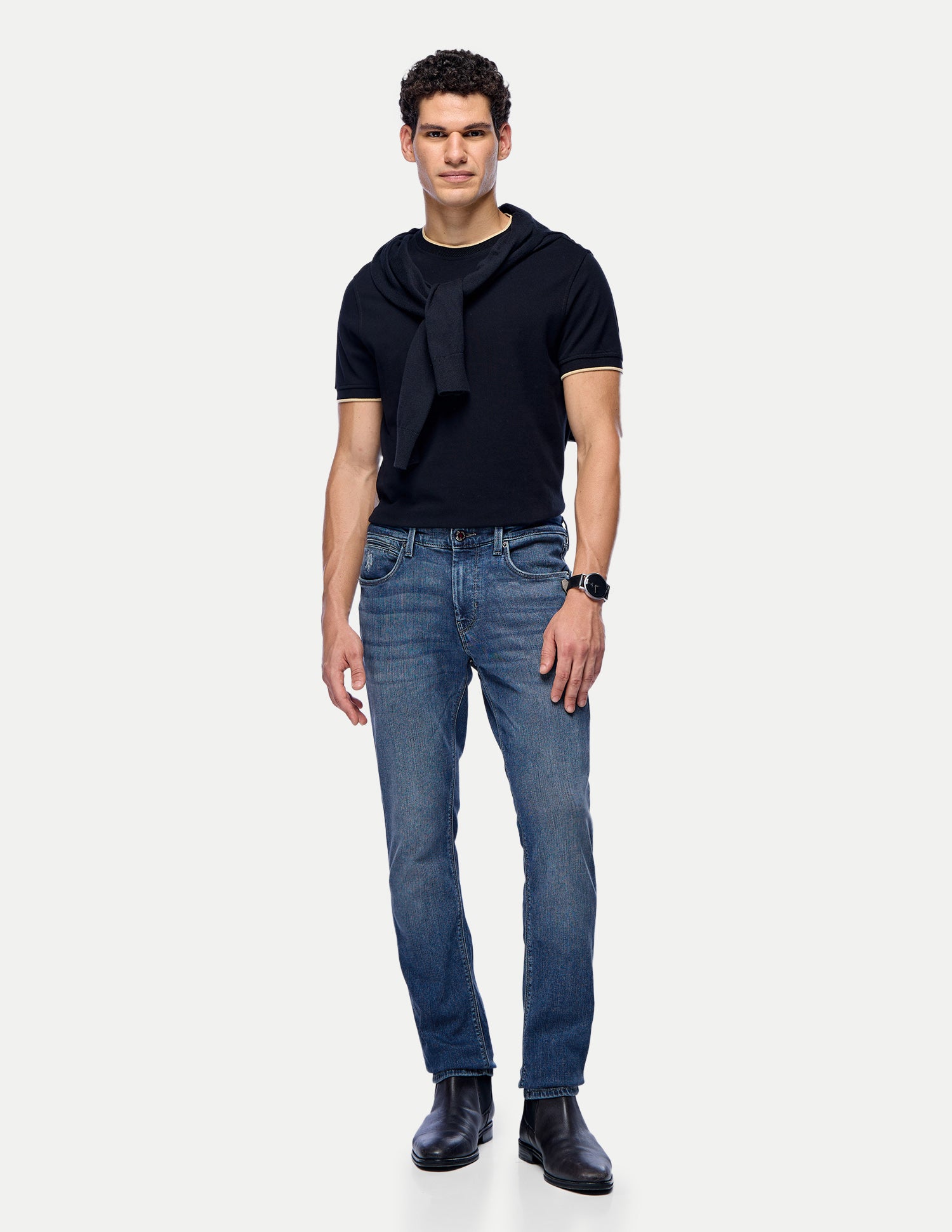 Brandon Slim-Tapered Fit Blue Jeans Mid Blue - U.S. Polo Assn. India | Large