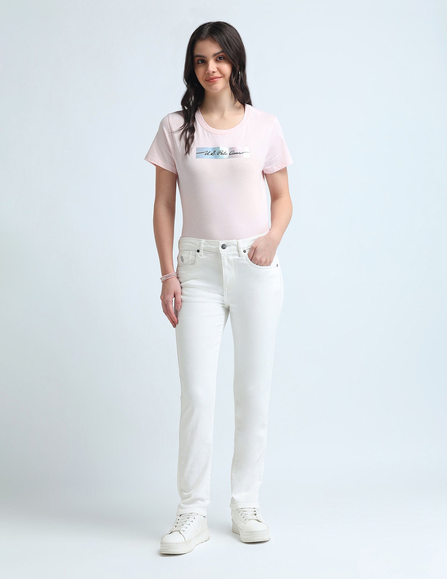 Slim Fit White Jeans White - U.S. POLO ASSN. | Large