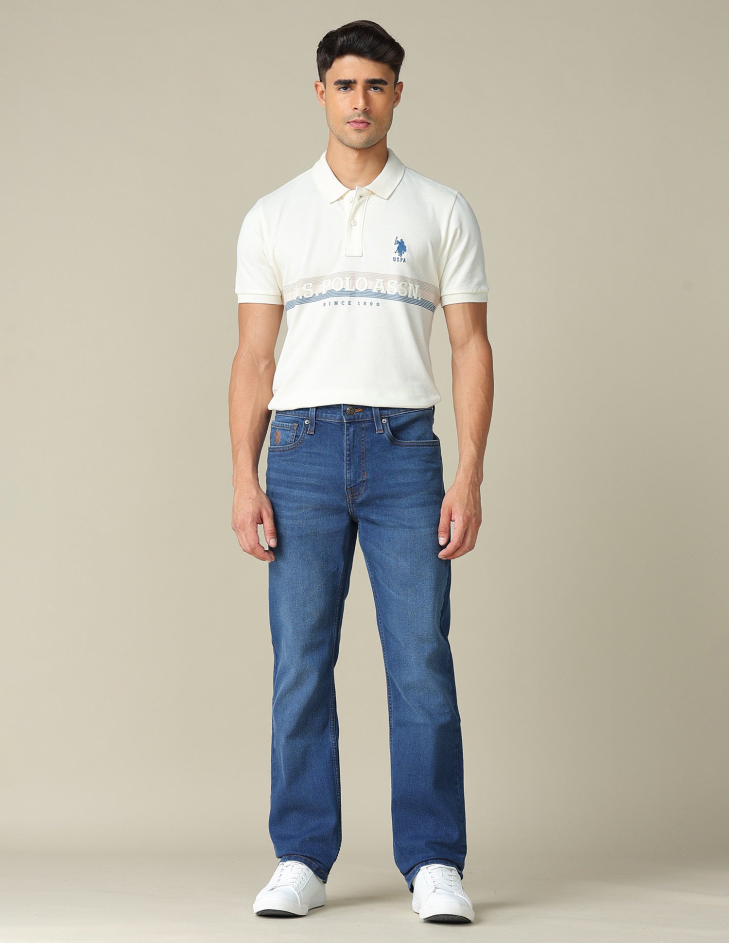 Harold Slim Straight Fit Blue Jeans Indigo - U.S. POLO ASSN. | Large