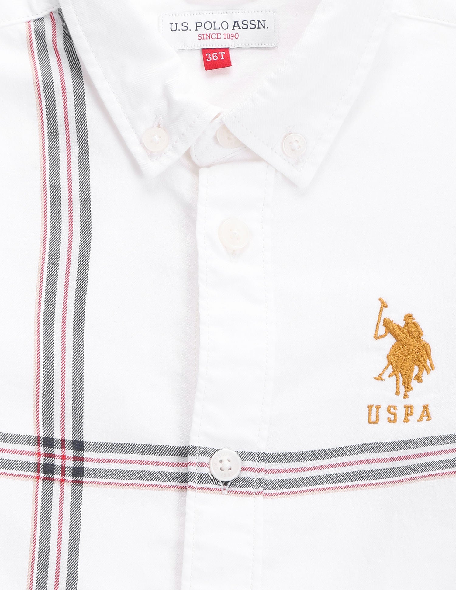 Boys Button Down Collar Shirt White - U.S. POLO ASSN. | Large
