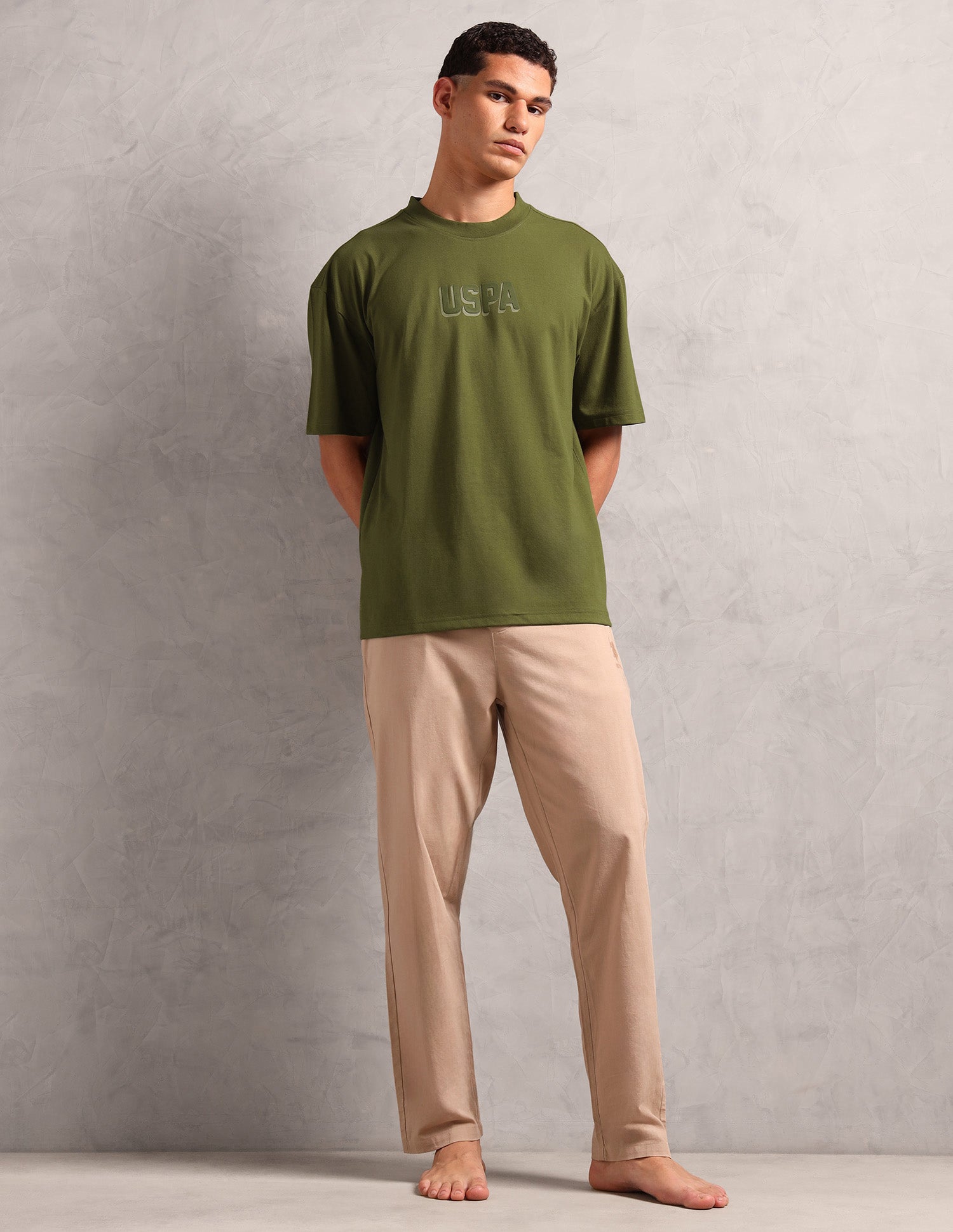 Oversized Fit Breathable OEE11 Lounge T-Shirt - Pack Of 1 Avocado - U.S. POLO ASSN. | Large