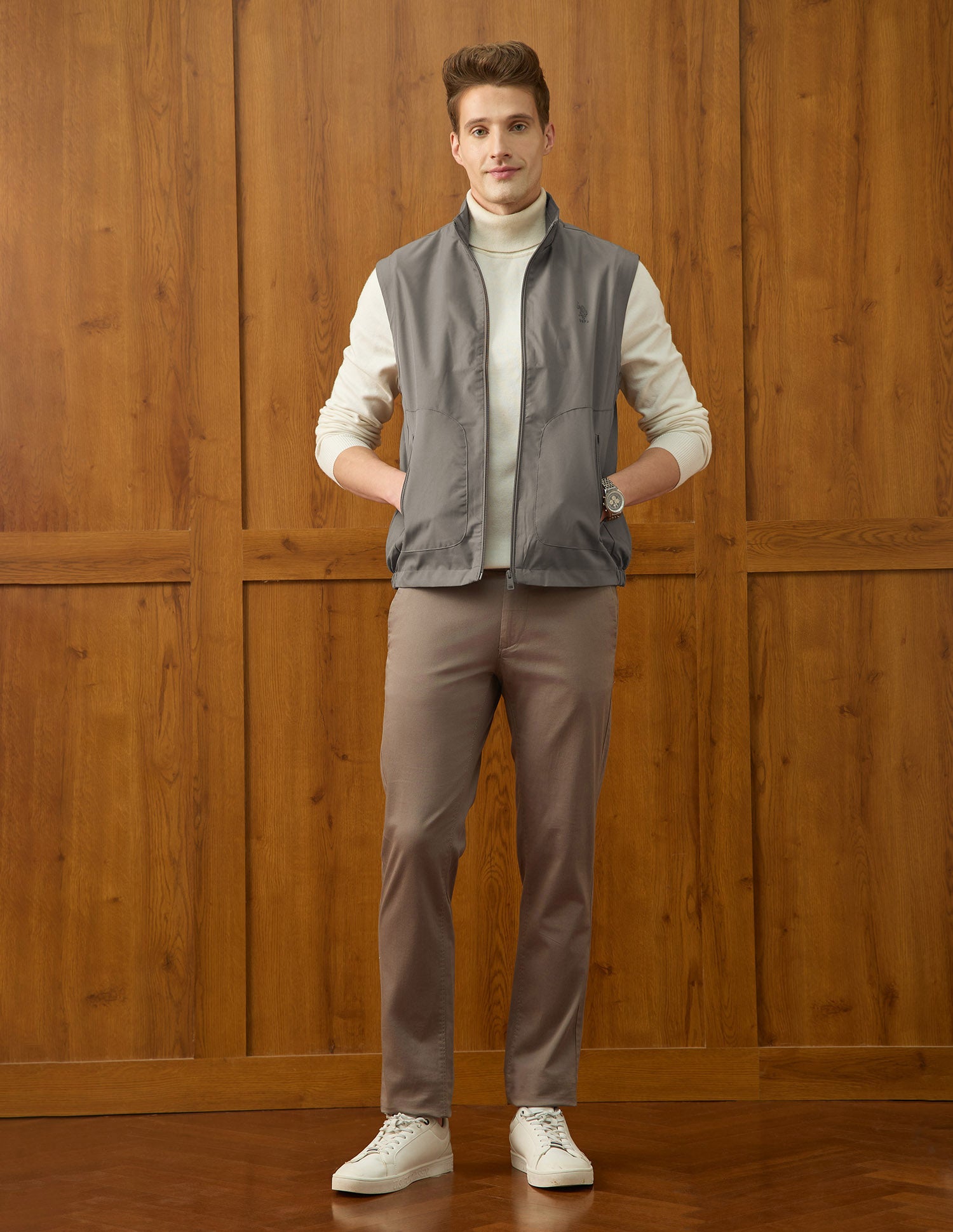 Equestrian Aisle Theater Regular Fit Jacket Light Brown - U.S. Polo Assn. India | Large