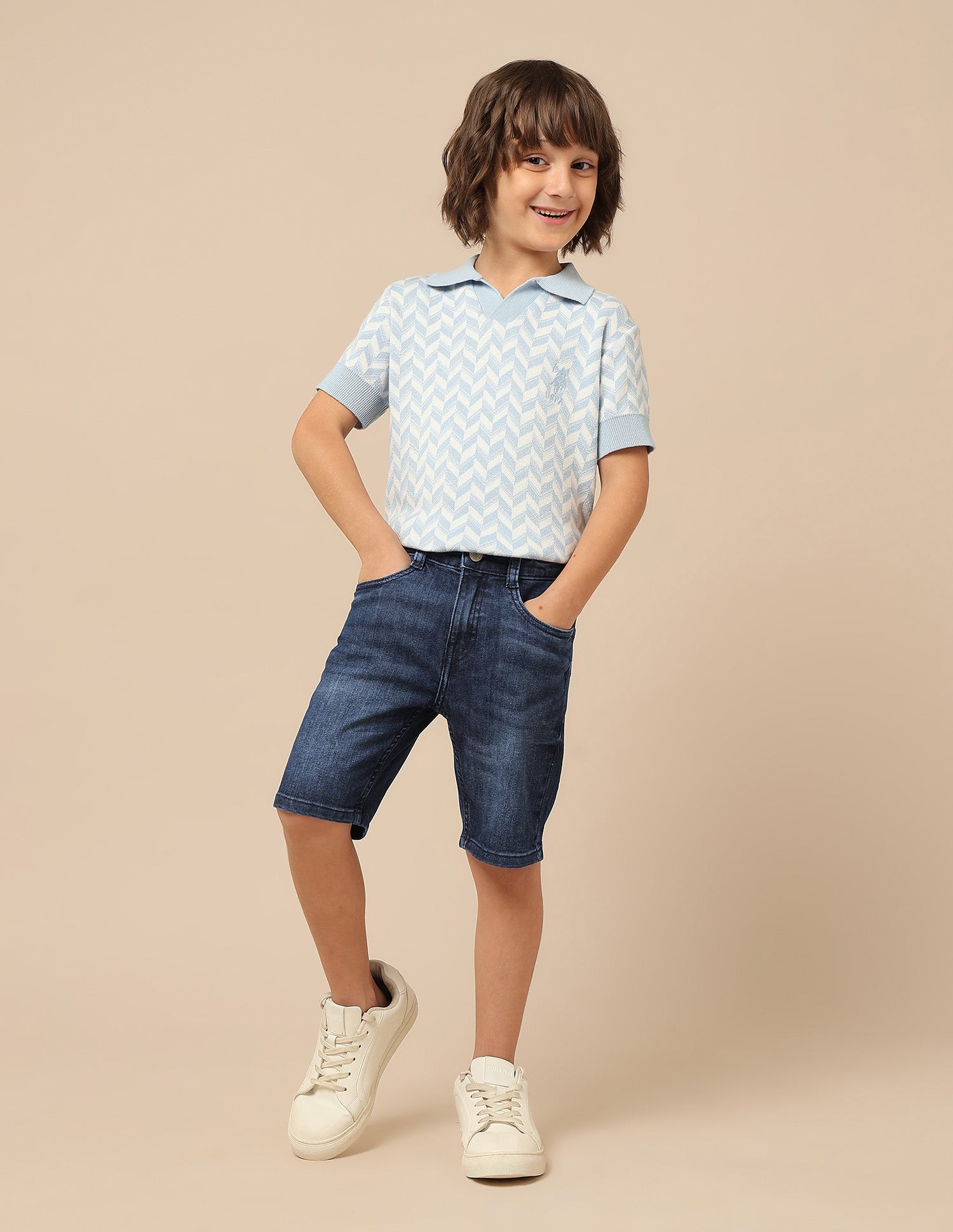 Boys Relaxed Fit Denim Shorts Dark Blue - U.S. POLO ASSN. | Large