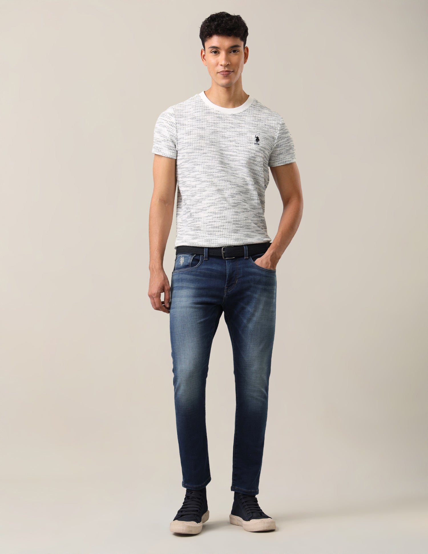 Henry Tapered Fit Blue Jeans Tinted Blue - U.S. Polo Assn. India | Large