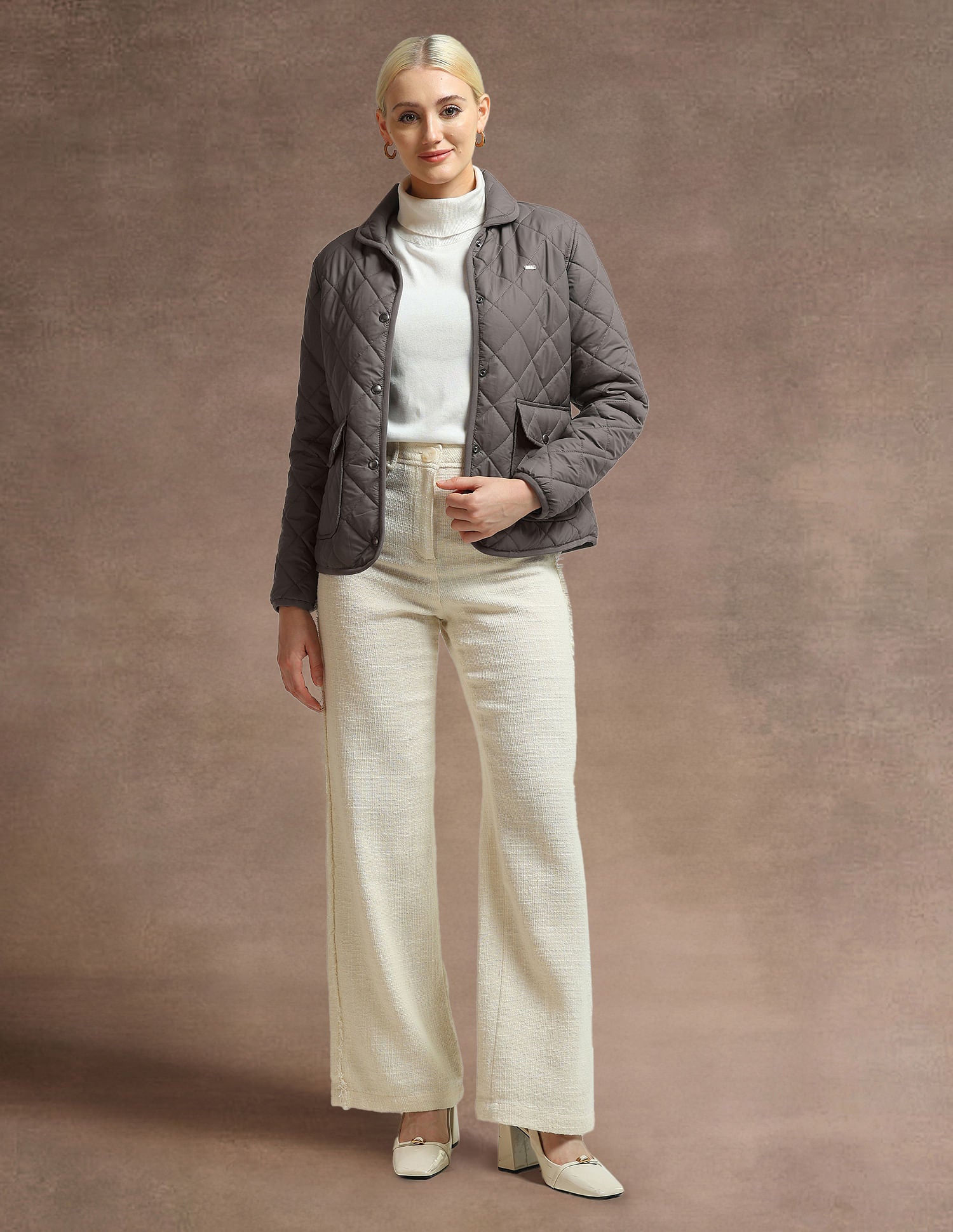 Spread Collar Puffer Jacket Grey - U.S. POLO ASSN. | Large