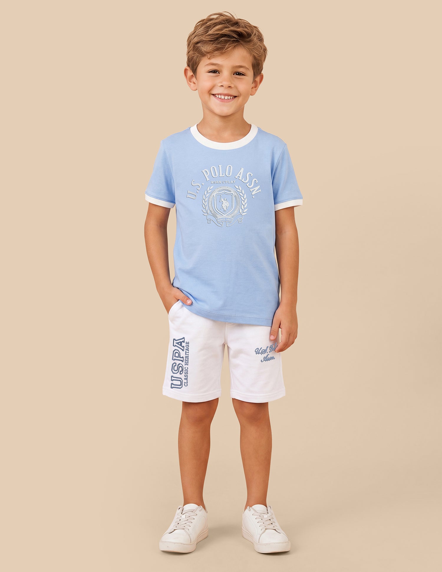 Brand Printed Regular Fit T-Shirt Light Blue - U.S. Polo Assn. India | Large