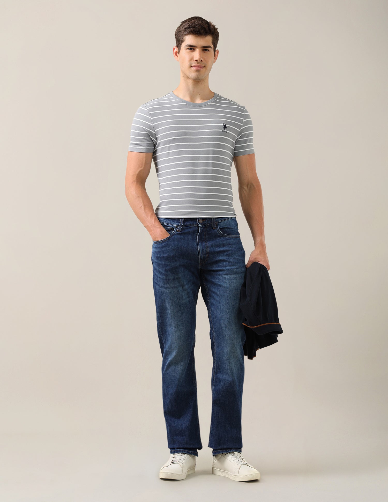 Harold Slim Straight Fit Blue Jeans Blue - U.S. Polo Assn. India | Large