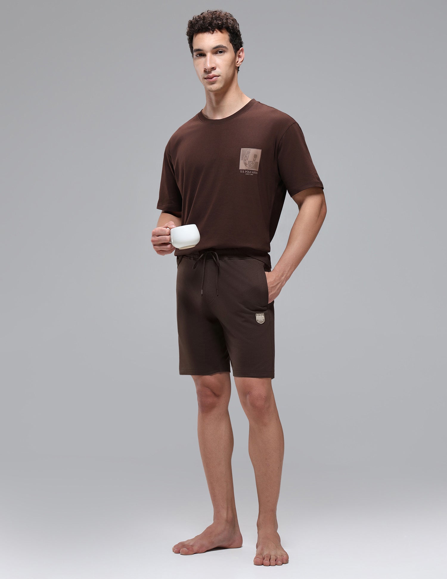Cotton Rich OES11 Lounge Shorts Java - U.S. Polo Assn. India | Large