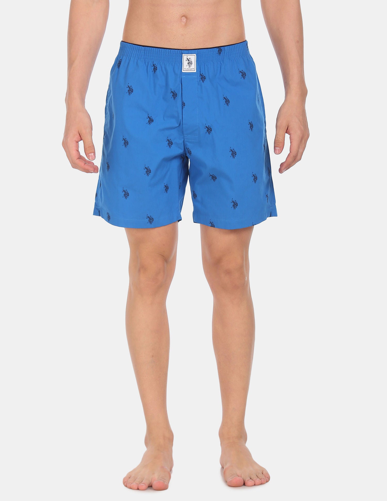 Signature Logo Pure Cotton I021 Boxers - Pack Of 1 Blue - U.S. POLO ASSN. | Large
