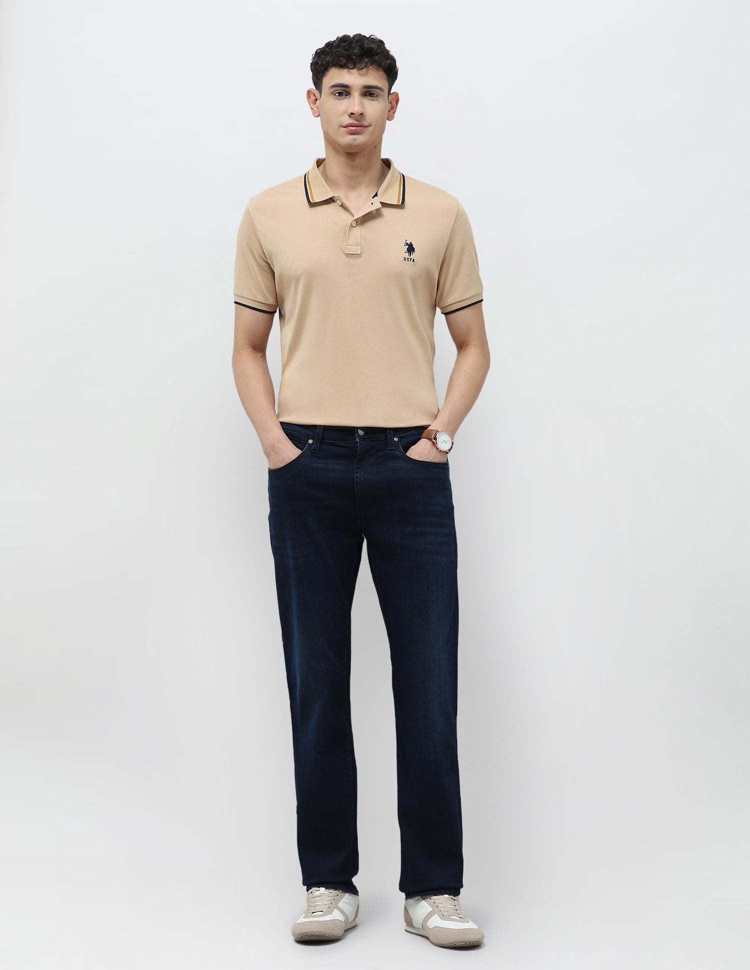 Harold Slim Straight Fit Blue Jeans Dark Blue - U.S. POLO ASSN. | Large