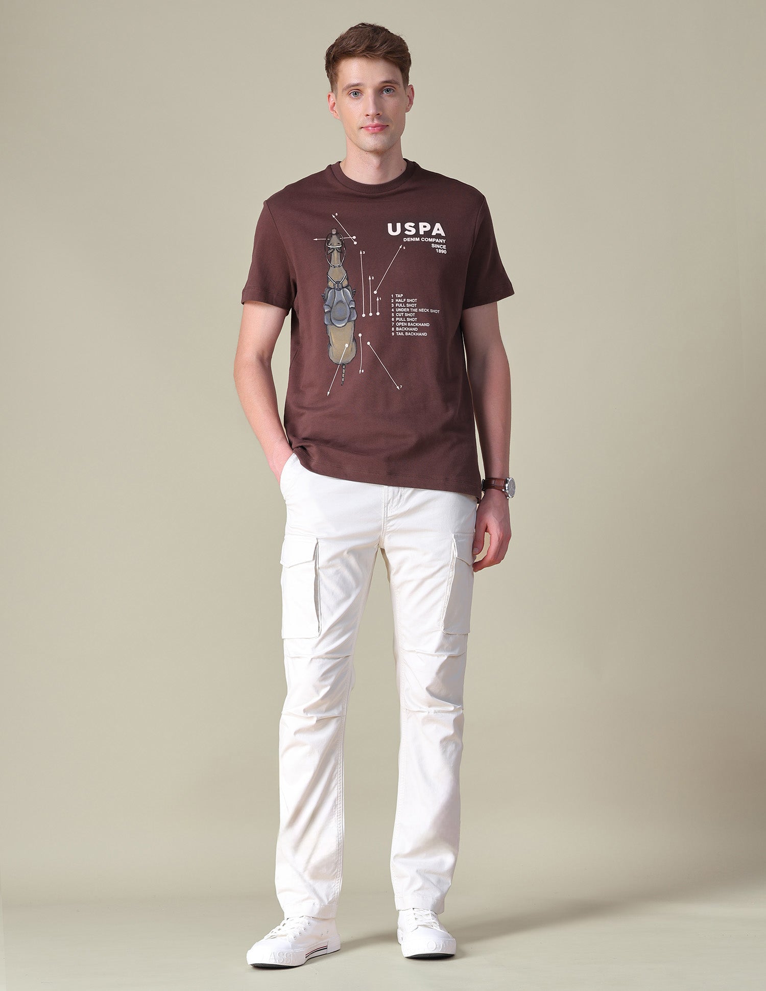 Graphic Brand Printed Relaxed Fit T-Shirt Choco - U.S. POLO ASSN. | Large