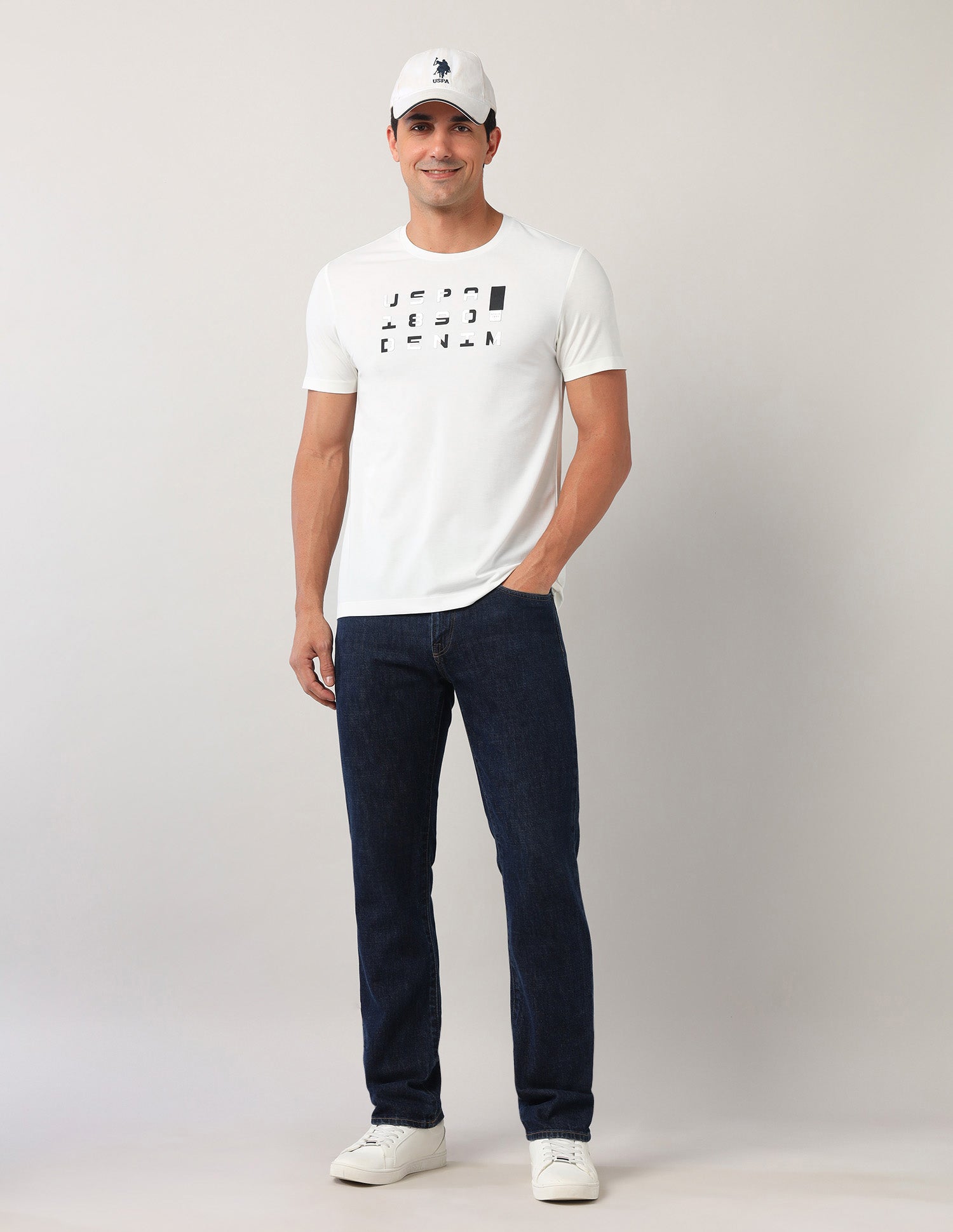 Brand Printed Black Label T-Shirt White - U.S. Polo Assn. India | Large