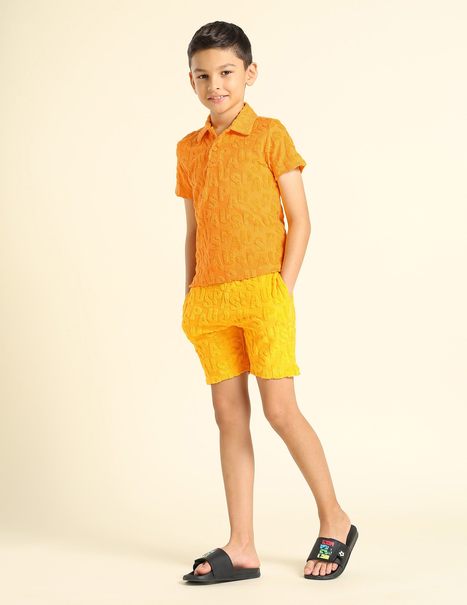 Boys Brand Appliqued Regular Fit Polo Shirt Yellow - U.S. POLO ASSN. | Large