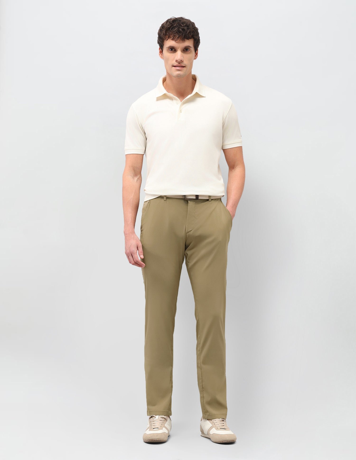 Satin Denver Slim Fit Trousers Khaki - U.S. Polo Assn. India | Large