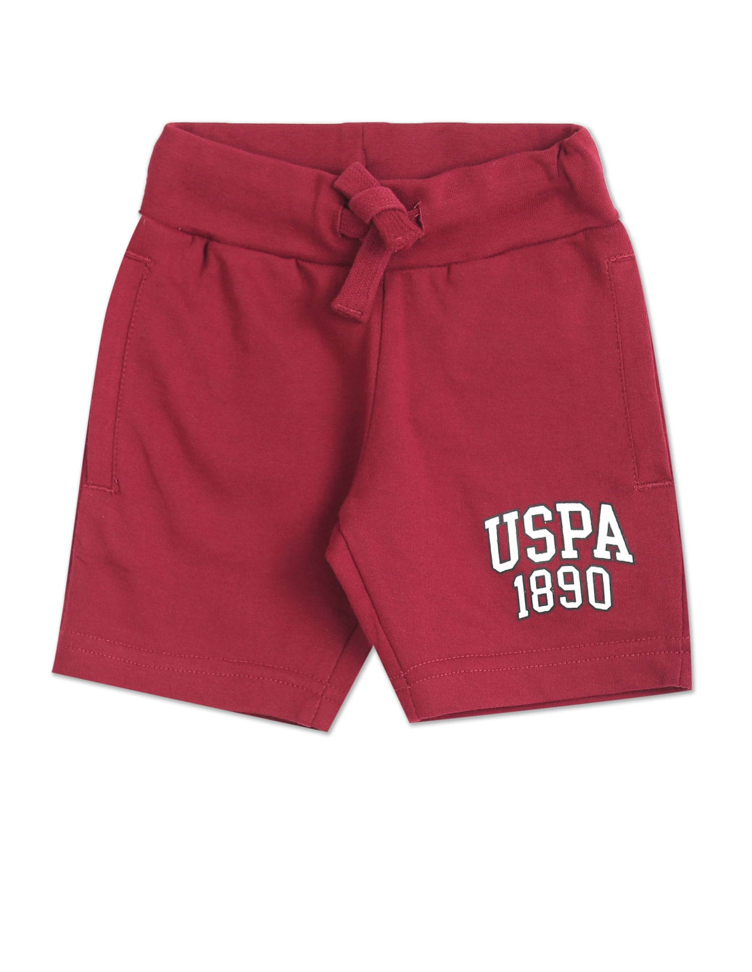 Boys Assorted Mid Rise Knit Shorts - Pack Of 2 Maroon and Black - U.S. Polo Assn. India | Large