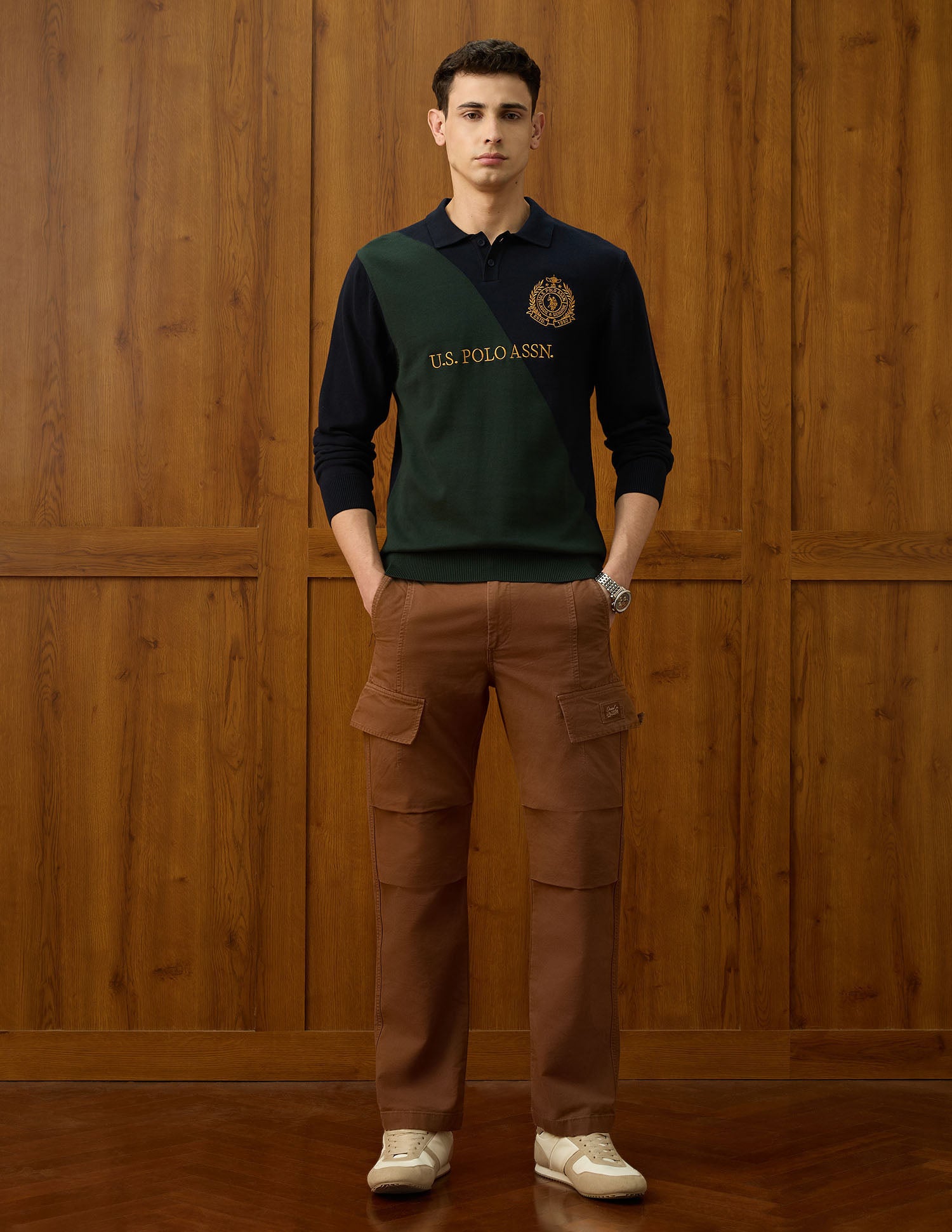 Brand Embroidered Varsity Theatre Sweater Navy - U.S. POLO ASSN. | Large