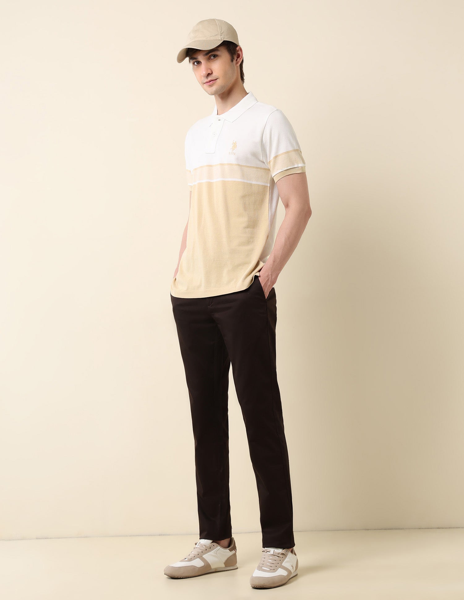 Colourblocked Classic Polo Shirt Off White - U.S. POLO ASSN. | Large