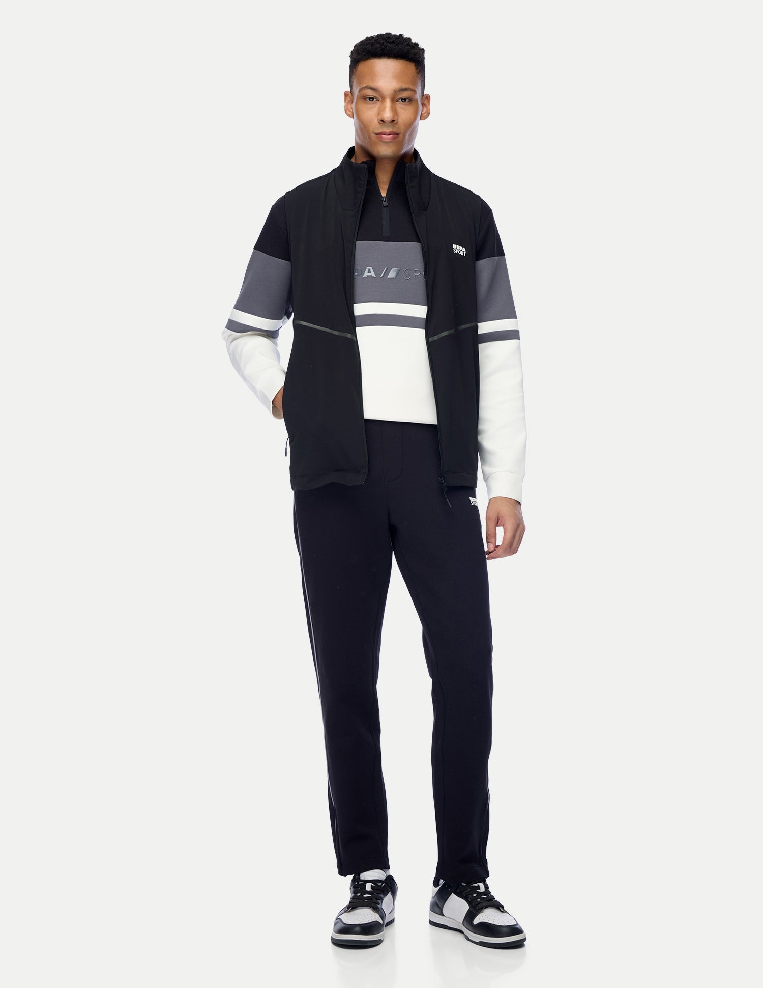 Solid Regular Fit Active Jacket Black - U.S. Polo Assn. India | Large