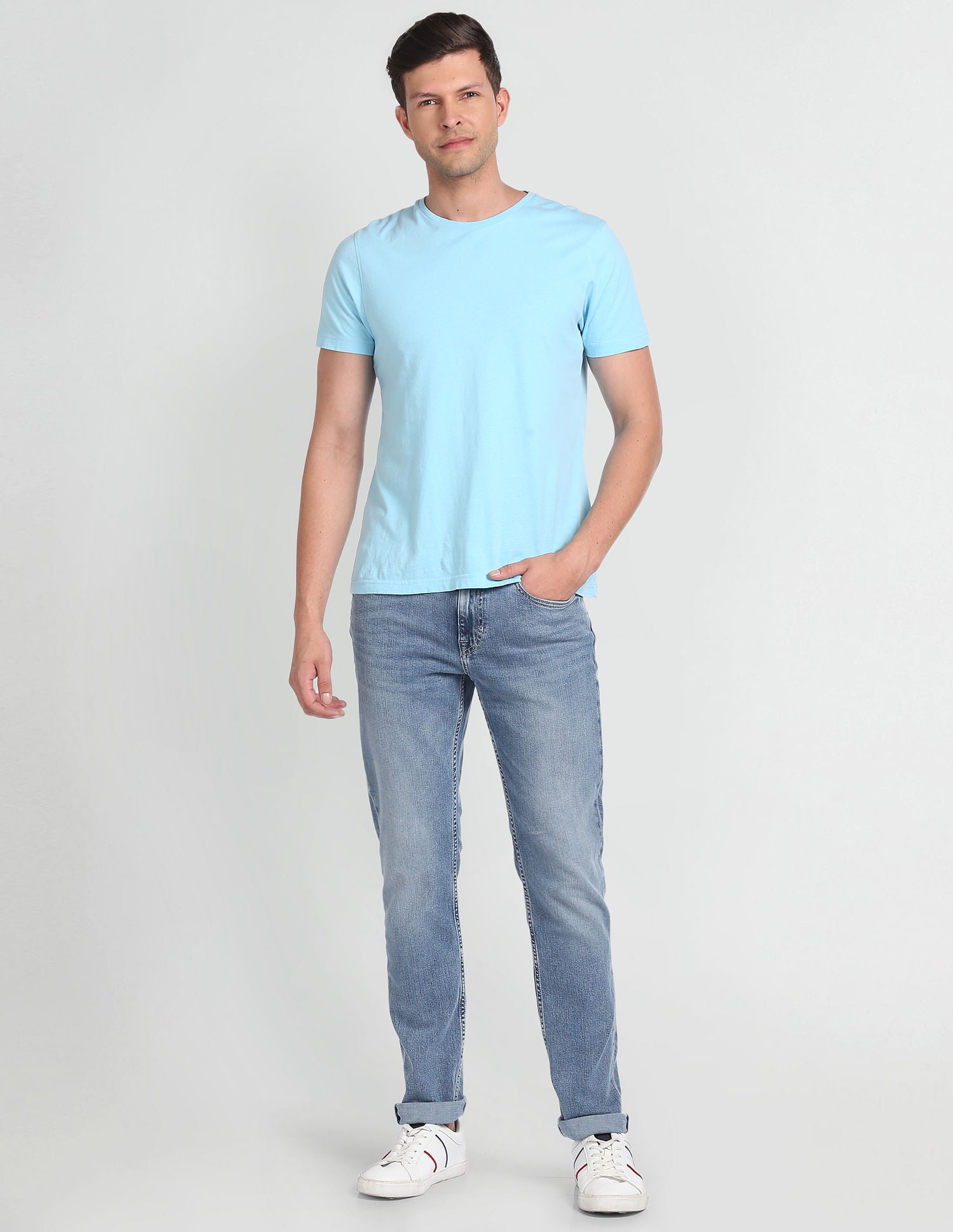 Brandon Slim Tapered Fit Blue Jeans Blue - U.S. Polo Assn. India | Large