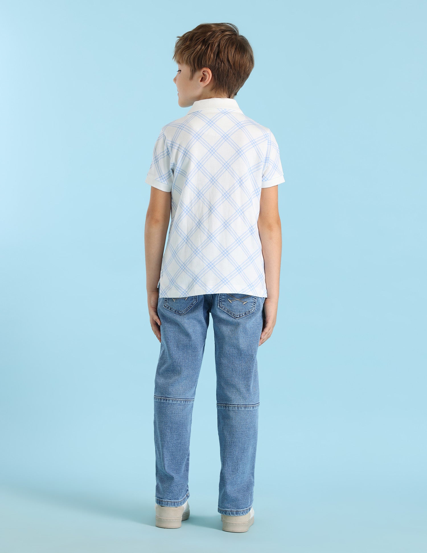 Boys Checked Regular Fit Polo Shirt White - U.S. POLO ASSN. | Large