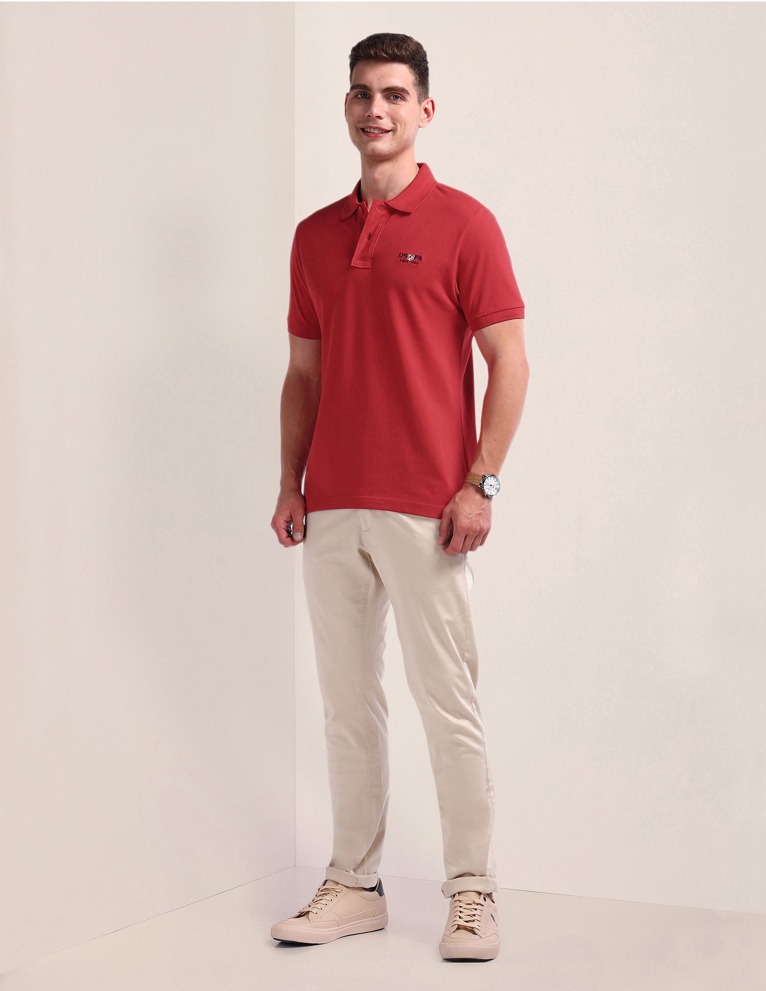 Short Sleeve Solid Polo Shirt Red - U.S. Polo Assn. India | Large