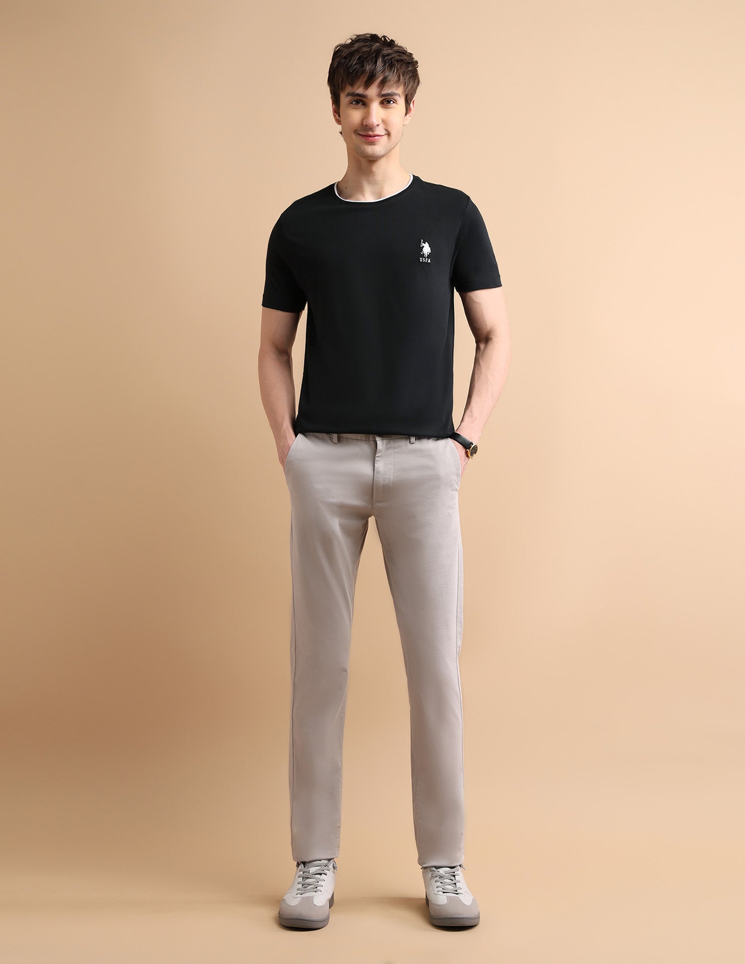 Stretchy Tipped T-Shirt Black - U.S. POLO ASSN. | Large