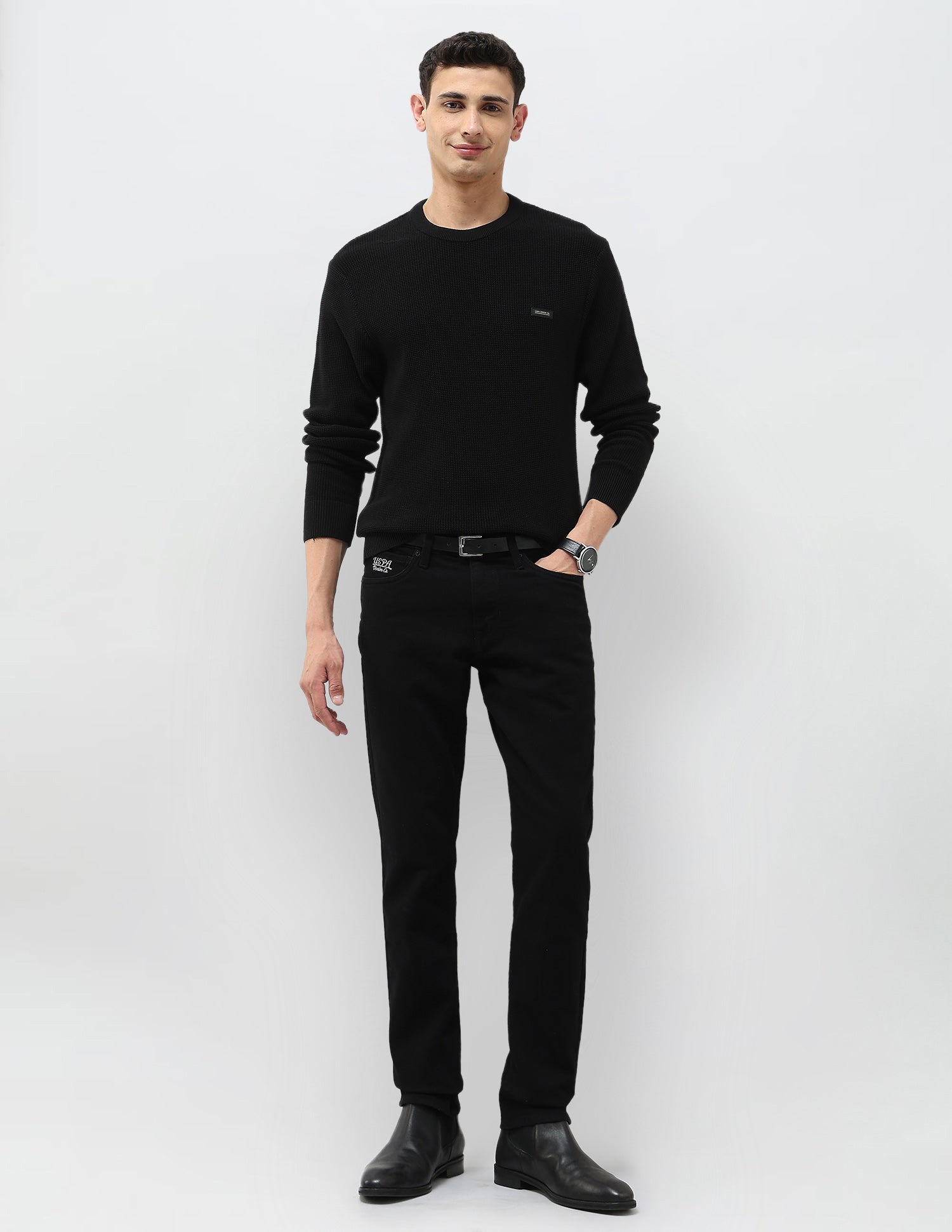 Brandon Slim Tapered Fit Black Jeans Black - U.S. POLO ASSN. | Large