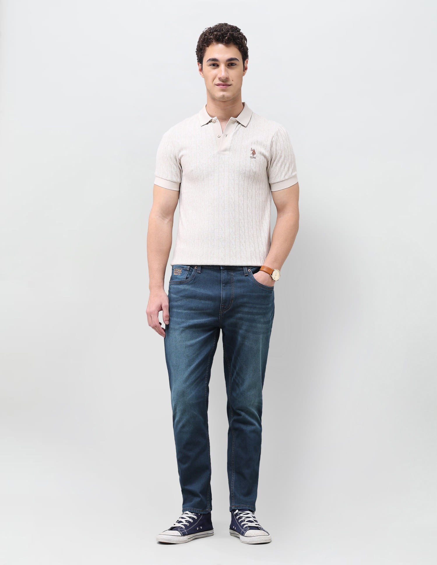 Solid Straight Fit Jeans Blue - U.S. Polo Assn. India | Large