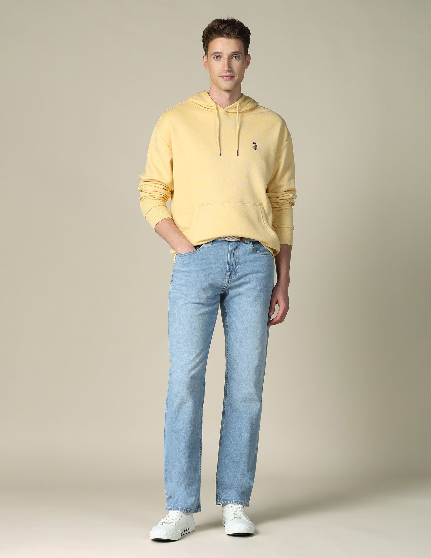 Relaxed Fit Solid Sweatshirt Medium Yellow - U.S. POLO ASSN. | Large