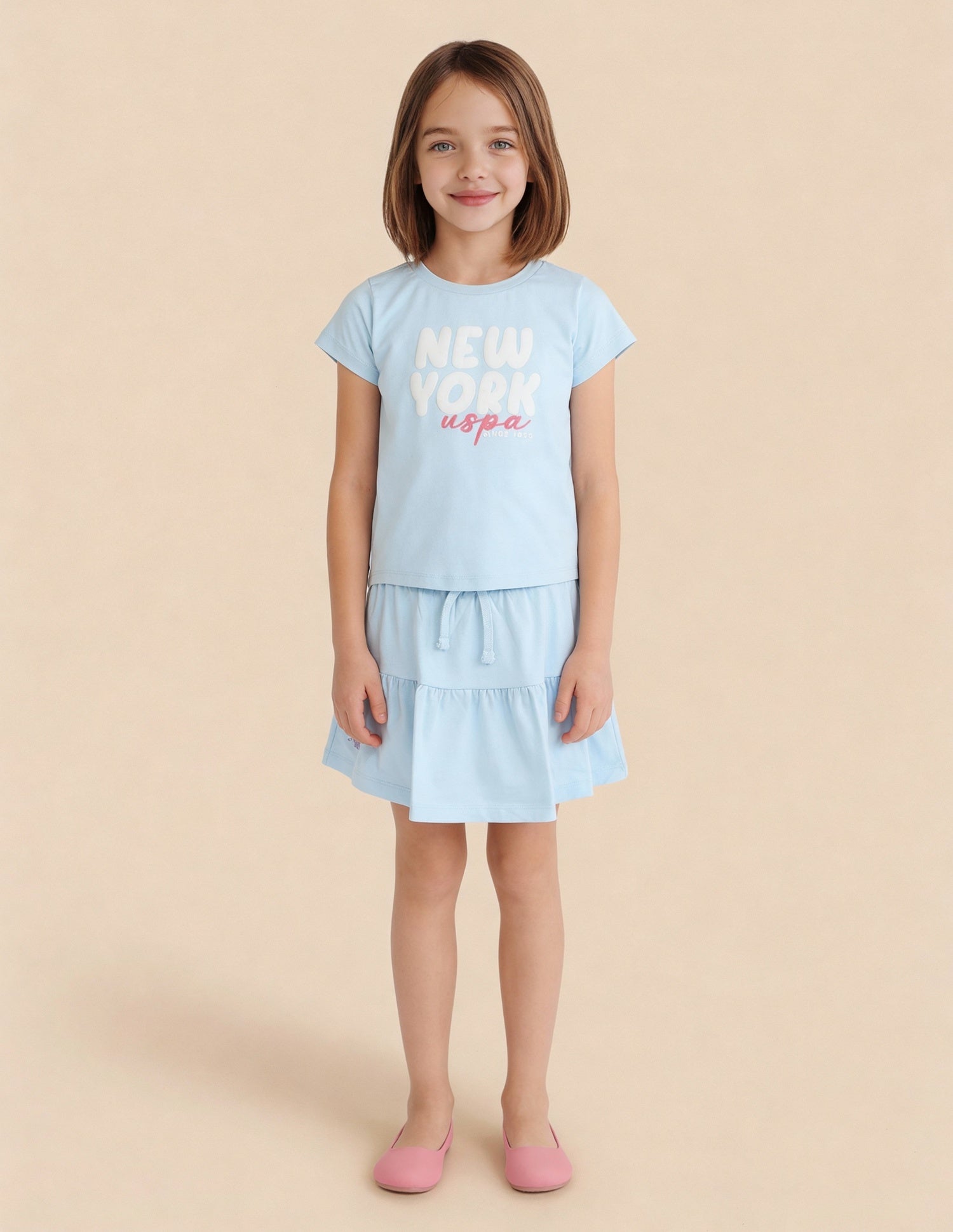 Typographic Printed Regular Fit Top Blue - U.S. Polo Assn. India | Large