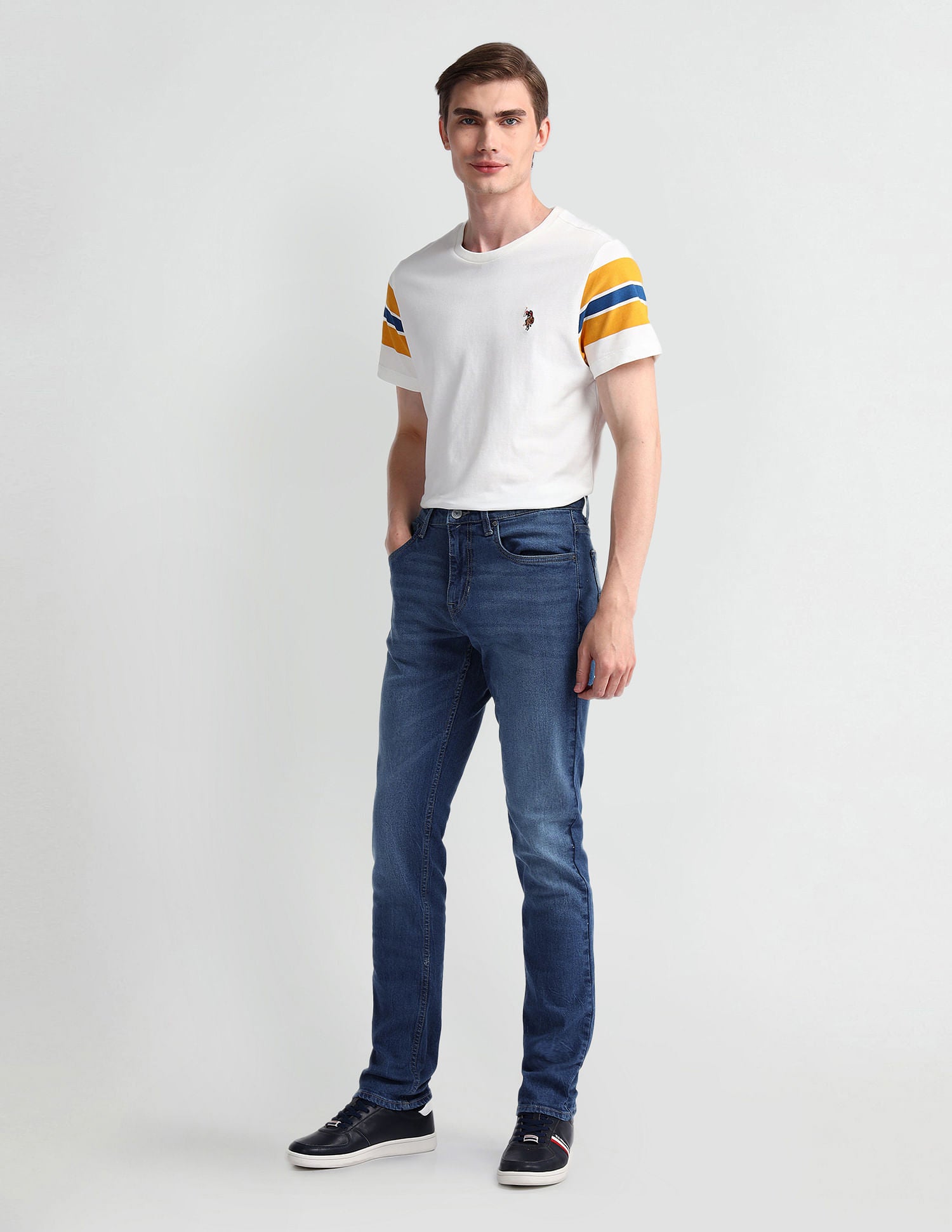 Brandon Slim Tapered Blue Jeans Dark Blue - U.S. Polo Assn. India | Large