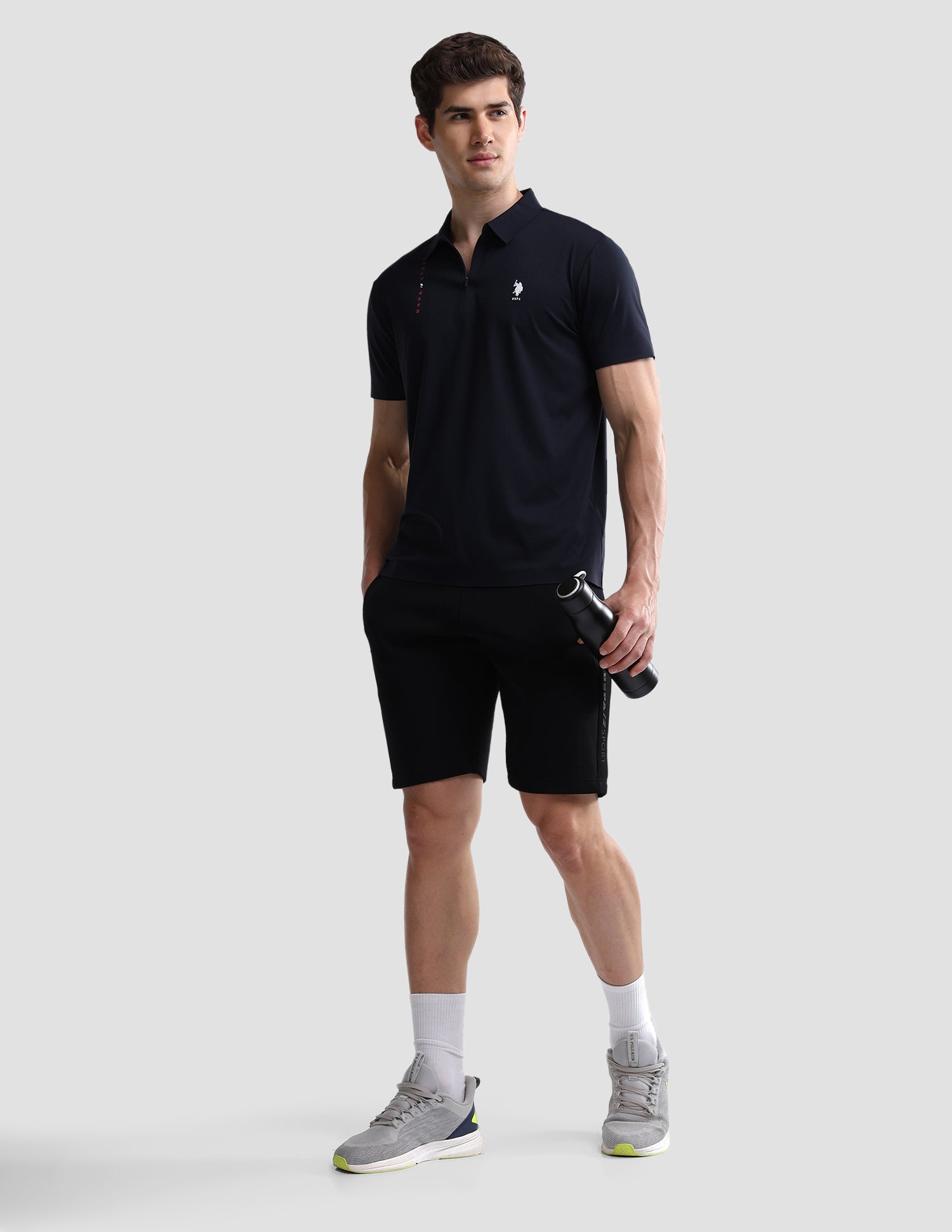 Solid Slim Fit Active Polo Shirt Navy - U.S. Polo Assn. India | Large