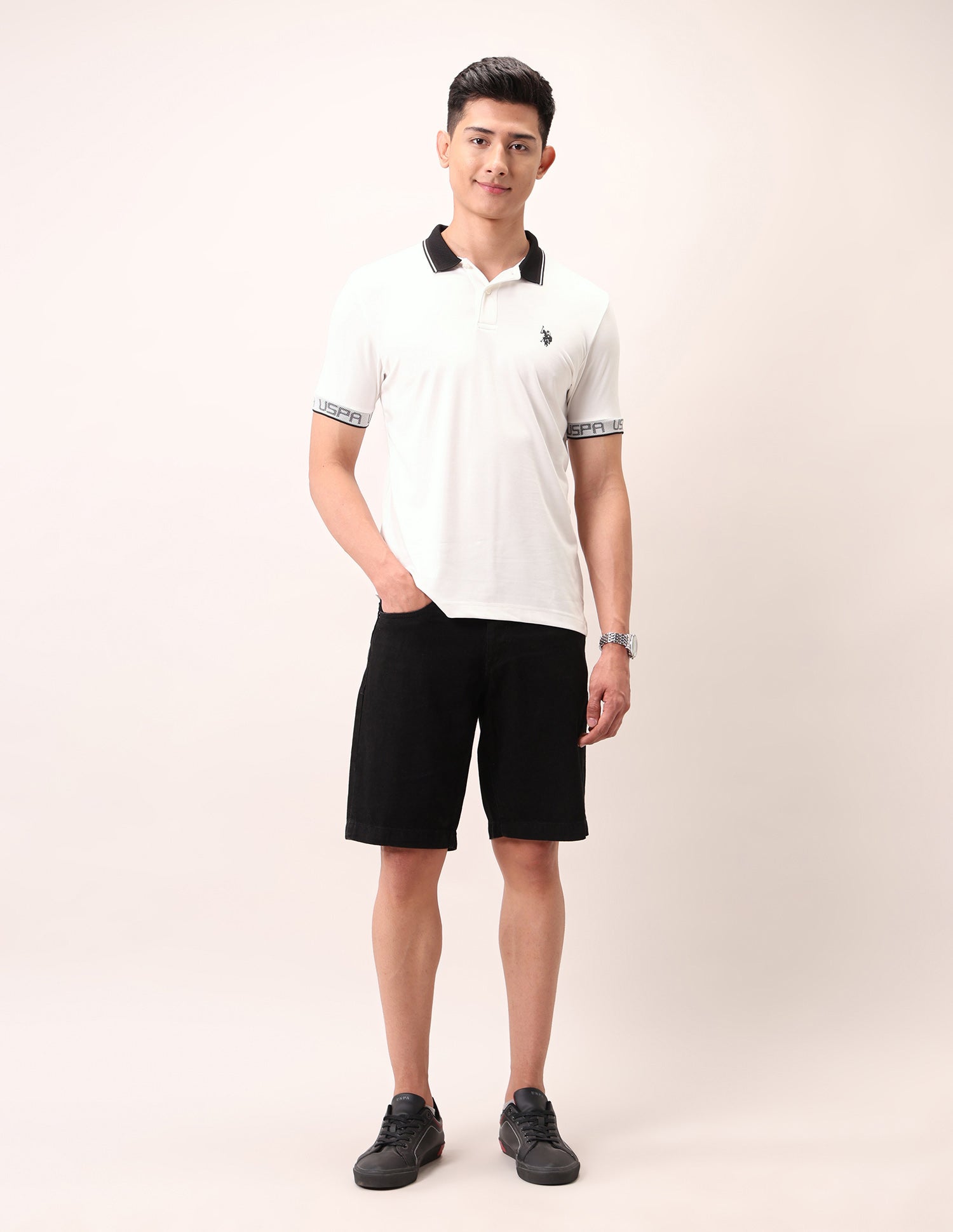 Muscle Fit Outdoor Polo Shirt Ivory - U.S. Polo Assn. India | Large