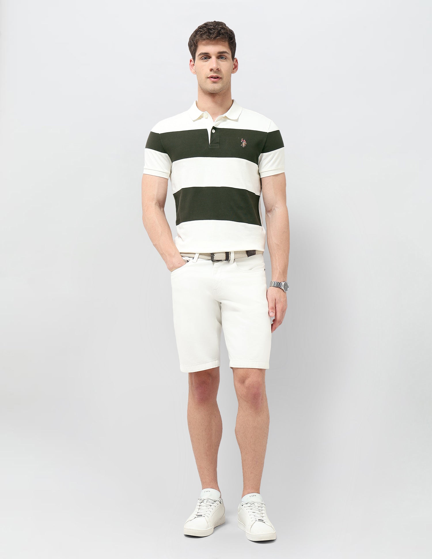 Colourblocked Regular Fit Polo Shirt Olive - U.S. POLO ASSN. | Large