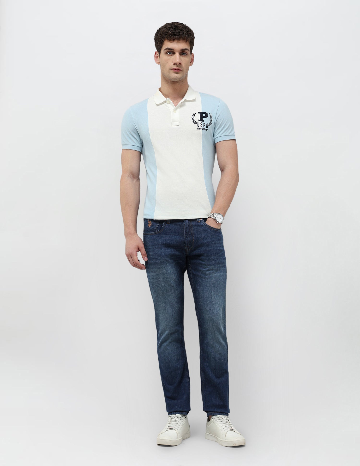 Brandon Slim Tapered Fit Whiskered Jeans Indigo - U.S. POLO ASSN. | Large