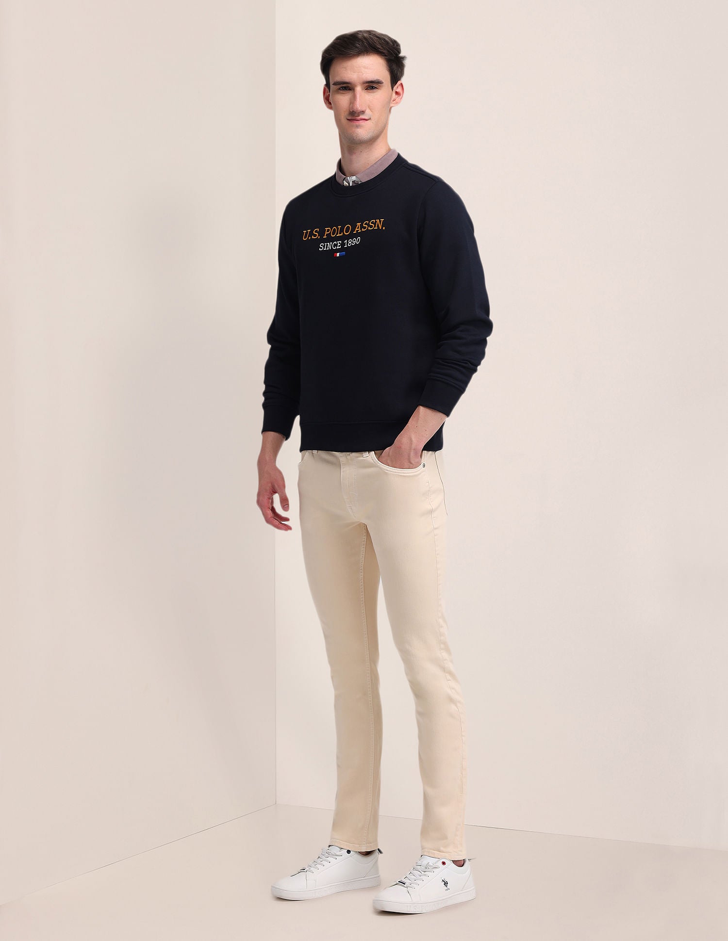 Regular Fit Embroidered Sweatshirt Blue - U.S. POLO ASSN. | Large