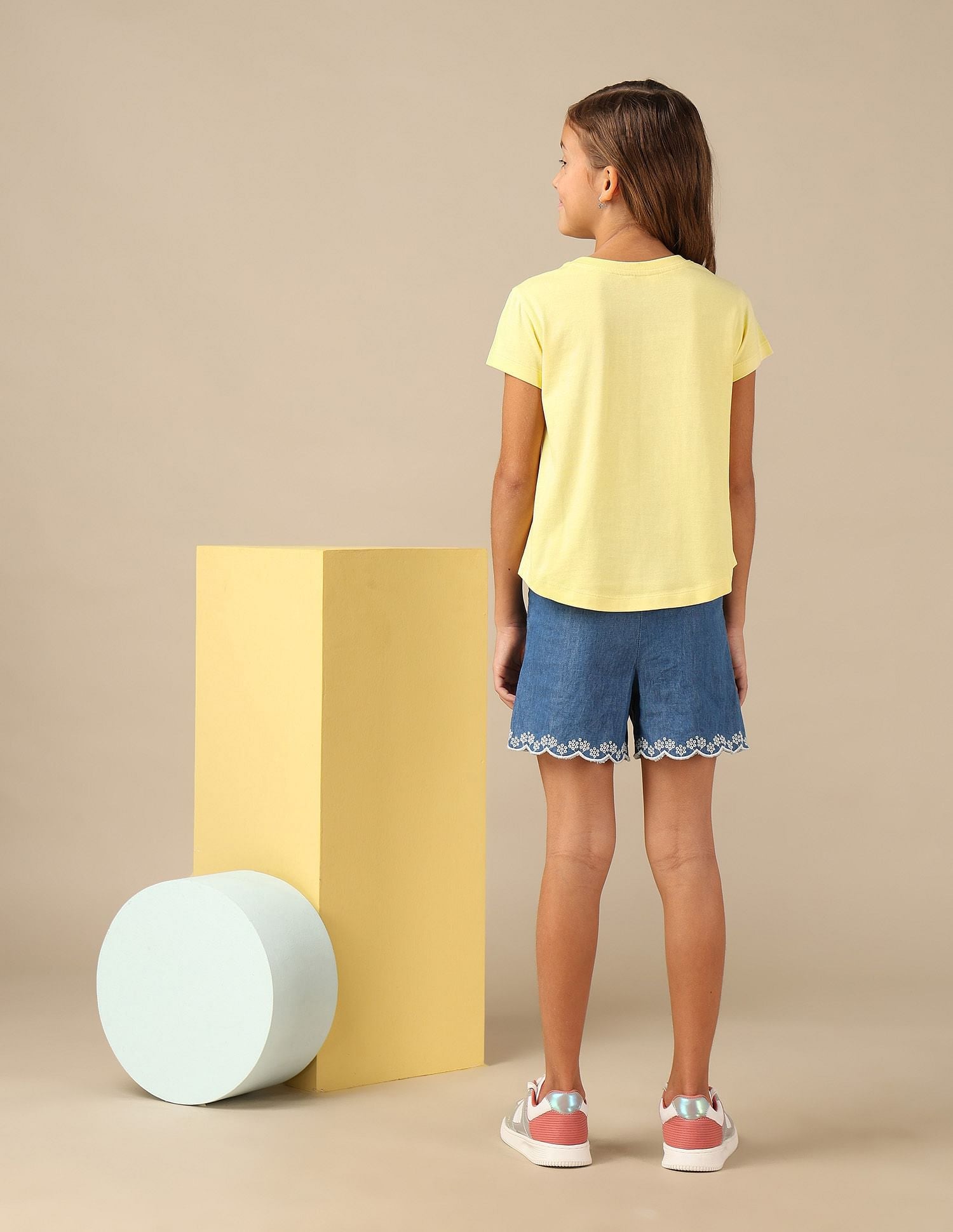 Girls Foil Print Relaxed Fit T-Shirt Yellow - U.S. POLO ASSN. | Large