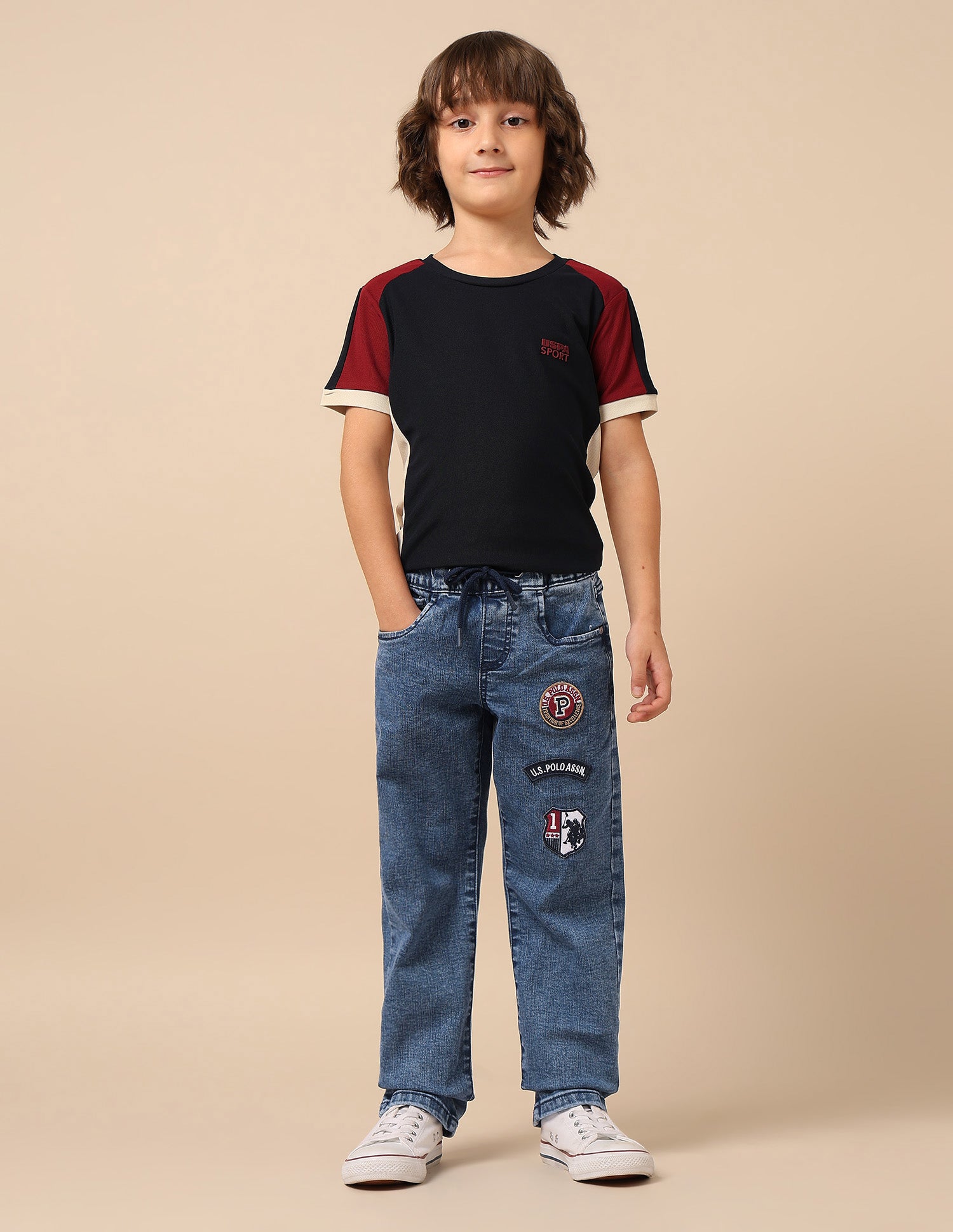 Boys Stone Washed Relaxed Fit Jeans Blue - U.S. POLO ASSN. | Large