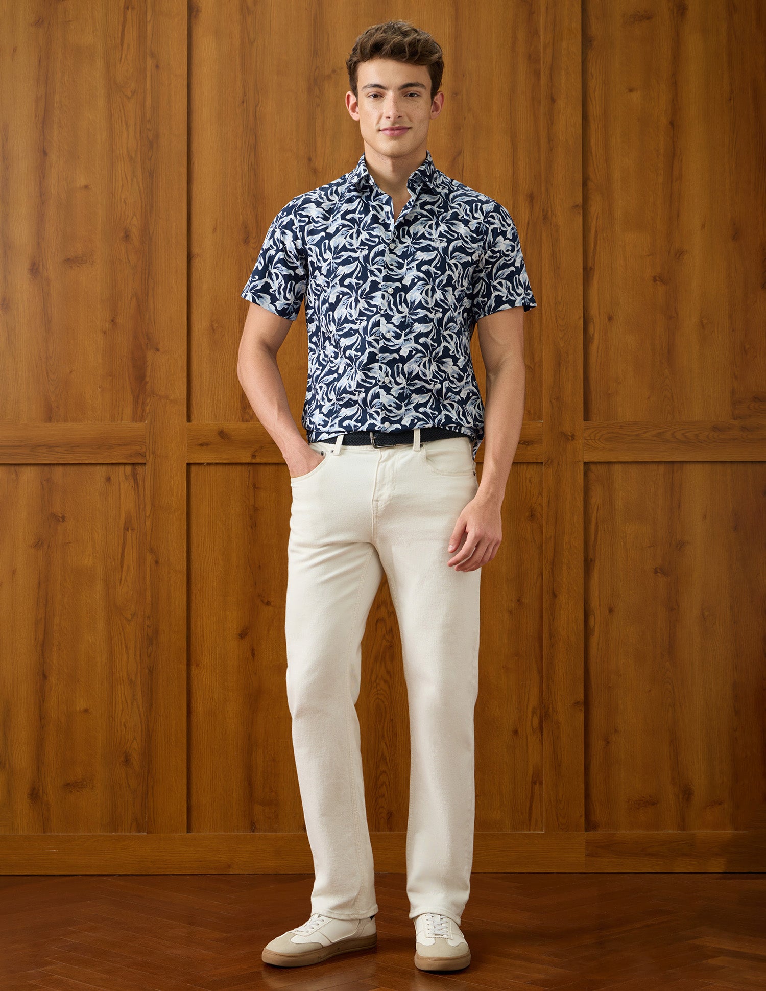Abstract Printed Satin Shirt Navy - U.S. Polo Assn. India | Large