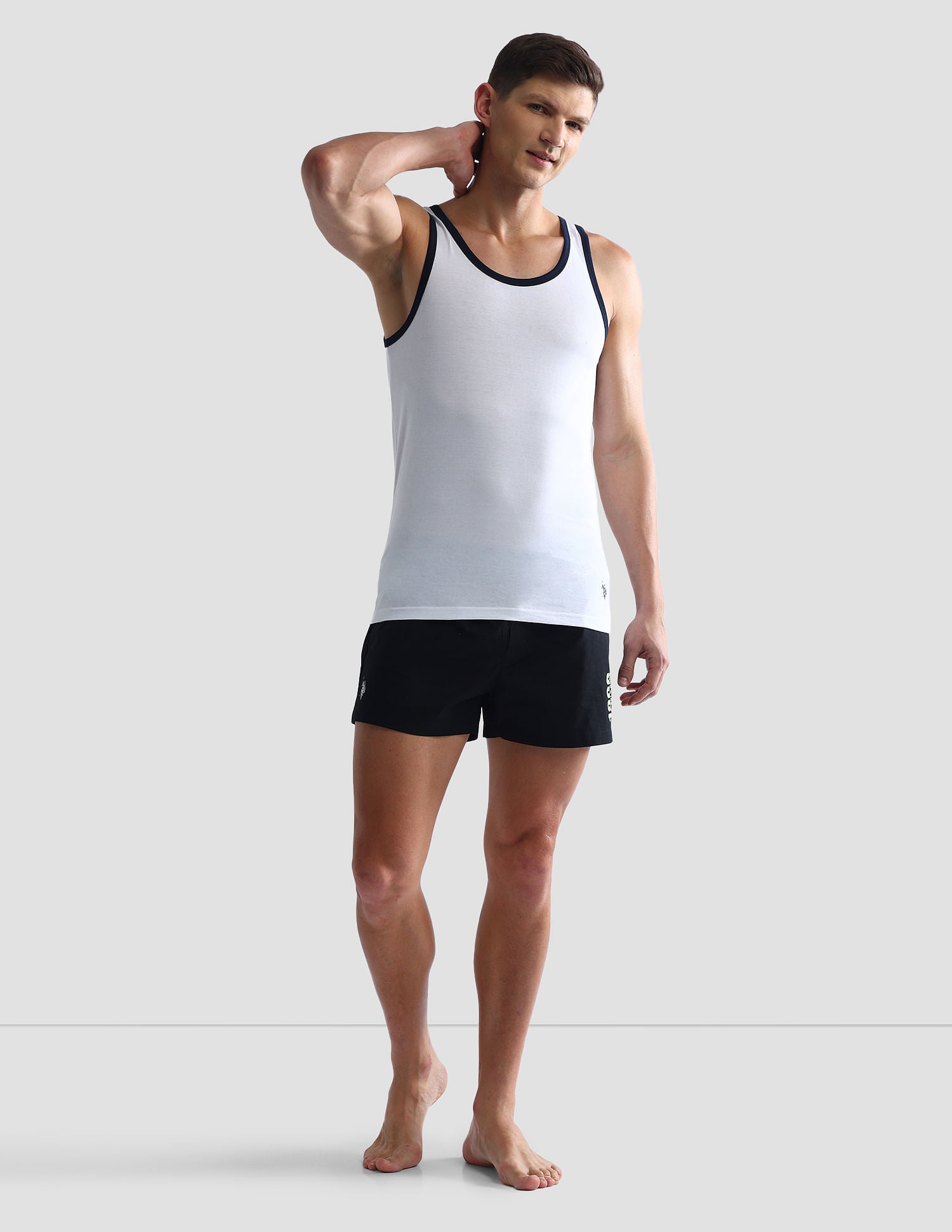 Contrast Binding Cotton OEV01 Vest - Pack Of 1 White - U.S. POLO ASSN. | Large