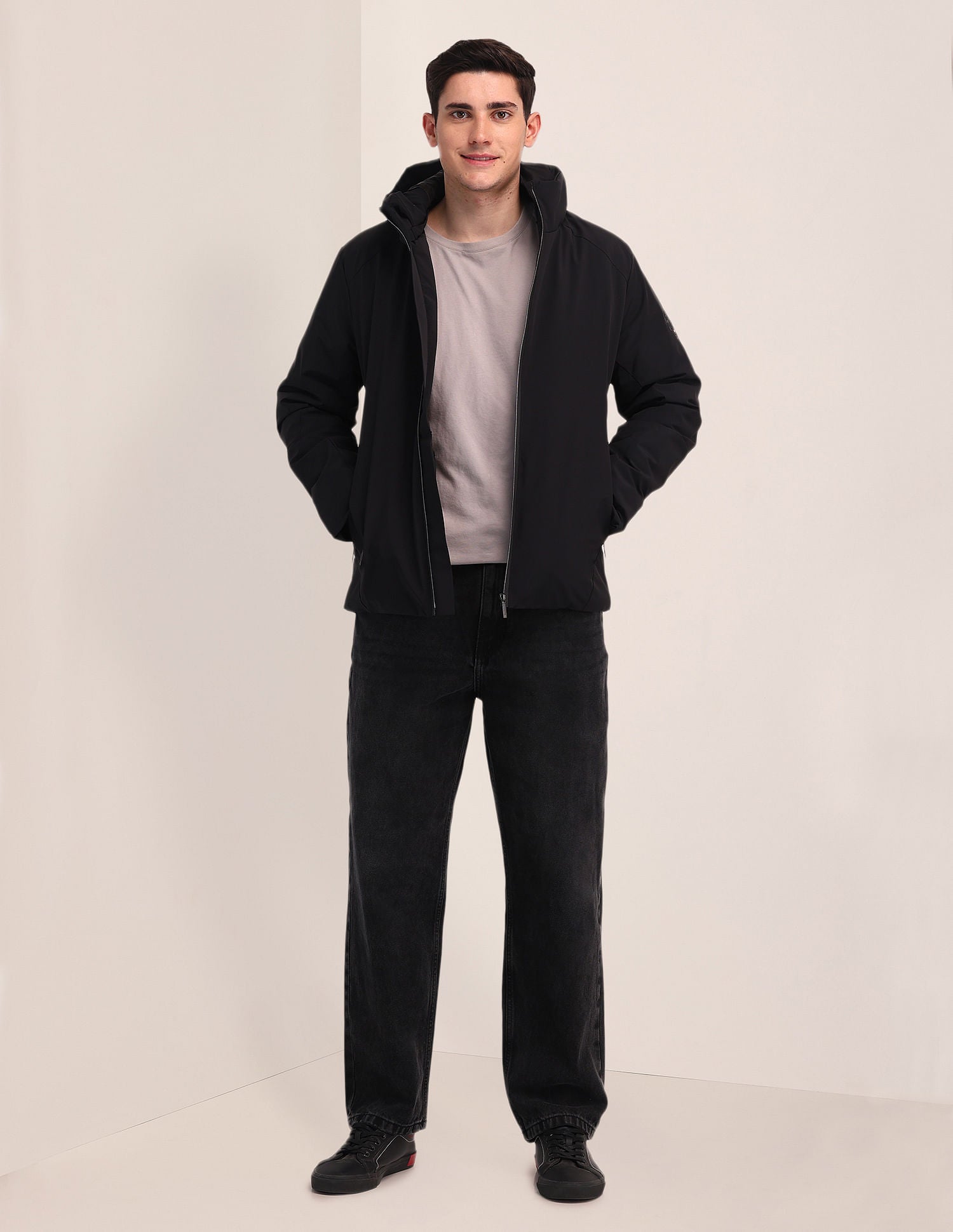 Detachable Hood Padded Jacket Black - U.S. POLO ASSN. | Large