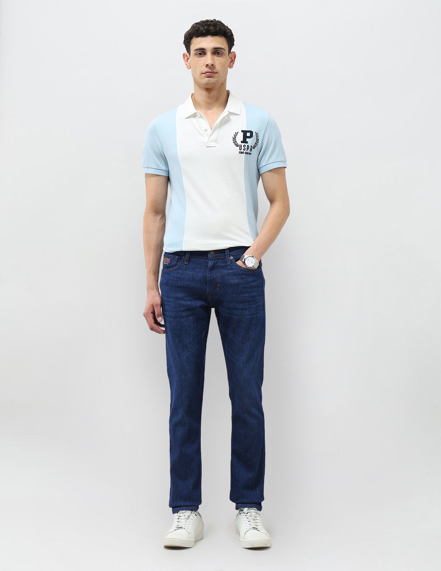 Brandon Slim Tapered Fit Whiskered Jeans Indigo - U.S. POLO ASSN. | Large