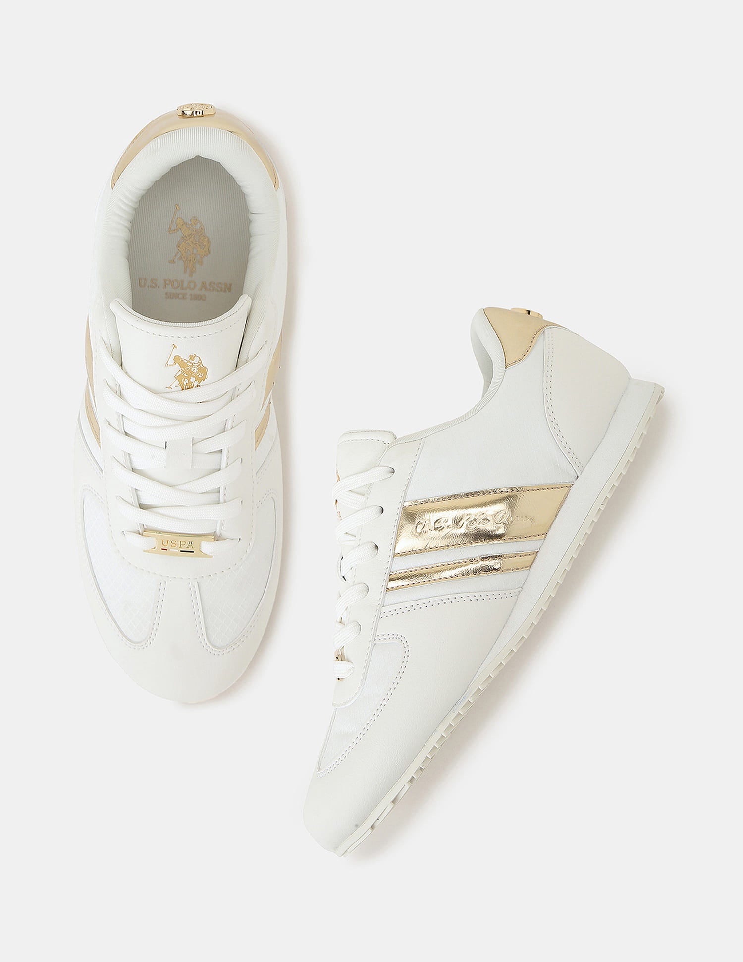 Women Colourblocked Nemsy 2.0 Sneakers Off White - U.S. Polo Assn. India | Large