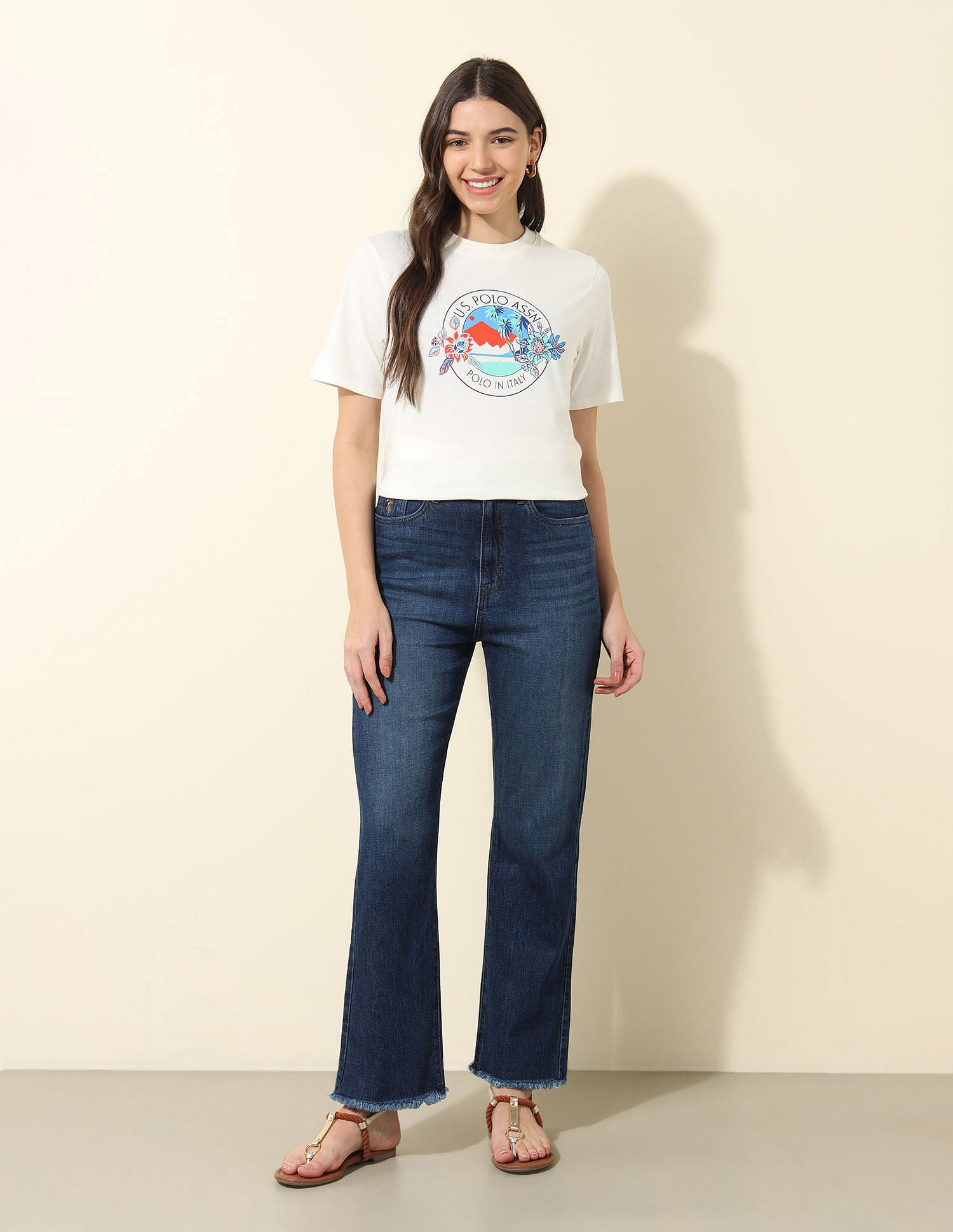 High Rise Straight Fit Jeans Blue - U.S. Polo Assn. India | Large