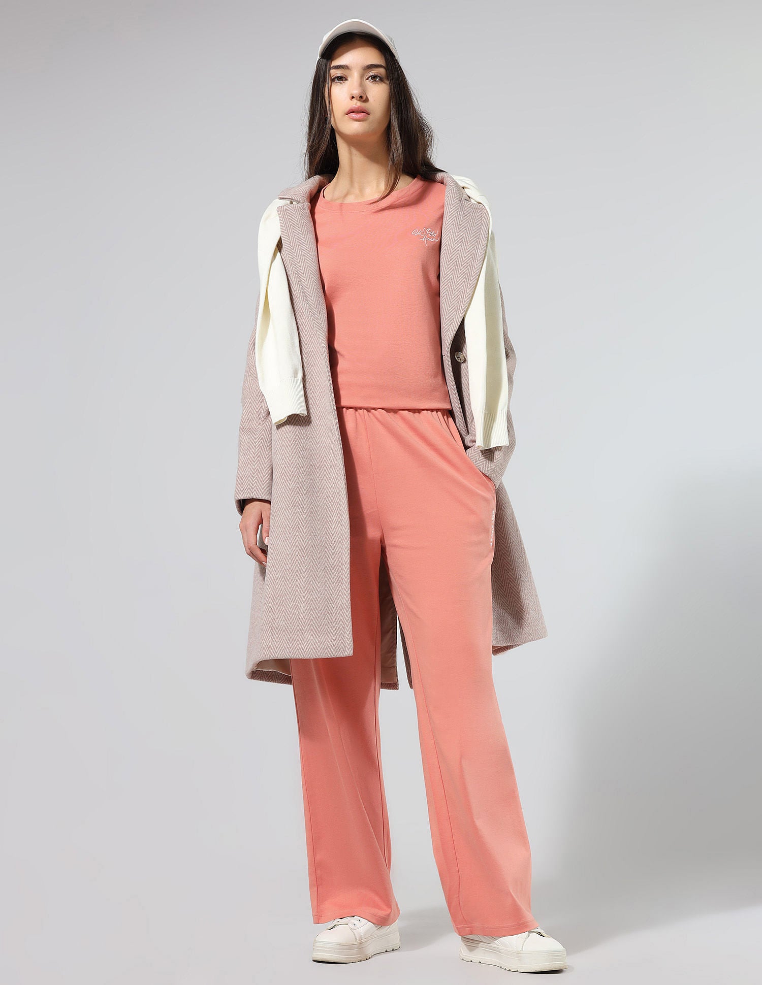 Boat Neck Relaxed Fit Lounge T-Shirt Light Pink - U.S. POLO ASSN. | Large