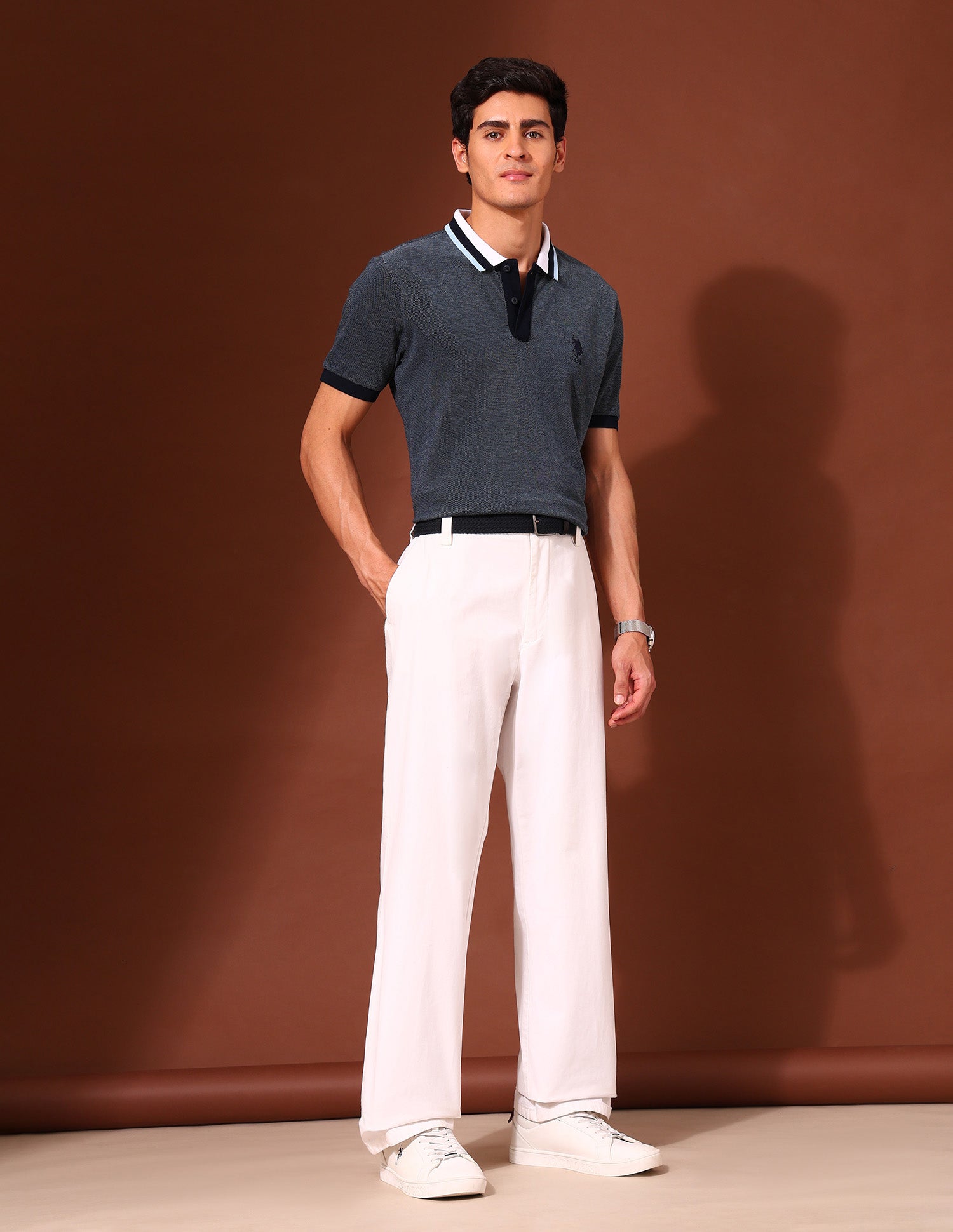 Slim Fit Work and Wander Polo Shirt Navy - U.S. Polo Assn. India | Large