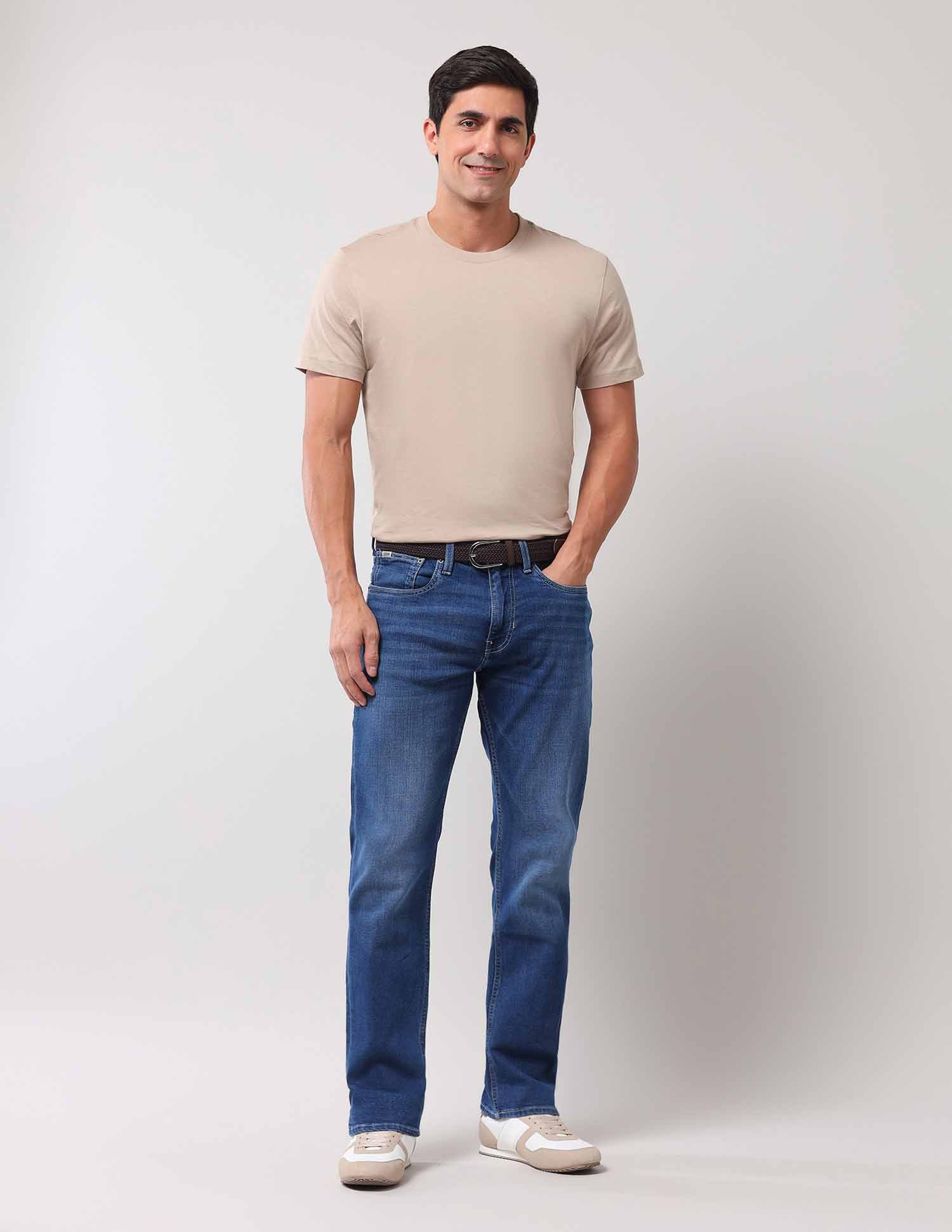 Harold Slim Straight Fit Blue Jeans Mid Wash - U.S. Polo Assn. India | Large
