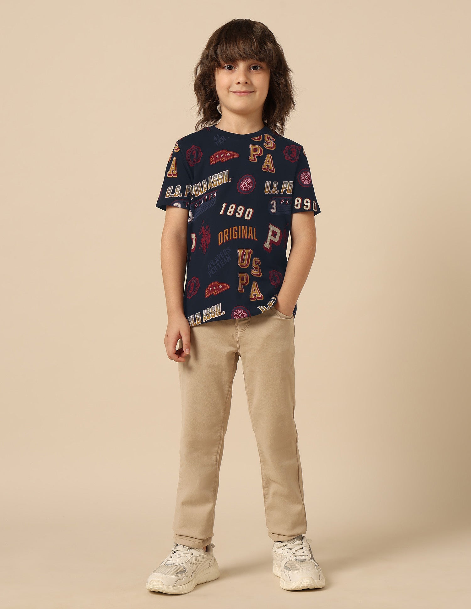 Boys Graphic Printed Pure Cotton T Shirt Navy - U.S. POLO ASSN. | Large