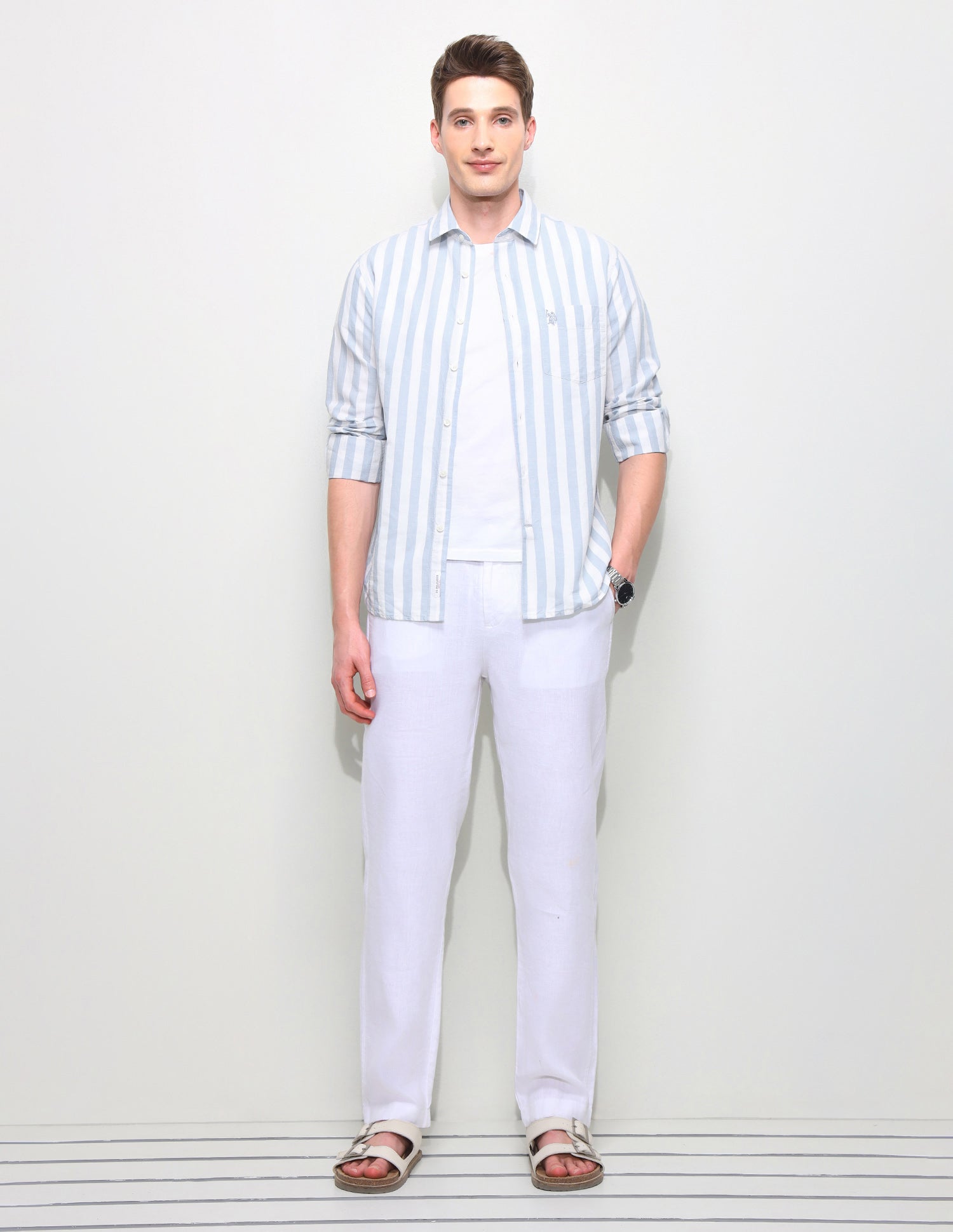 Vertical Striped Regular Fit Shirt Blue - U.S. Polo Assn. India | Large