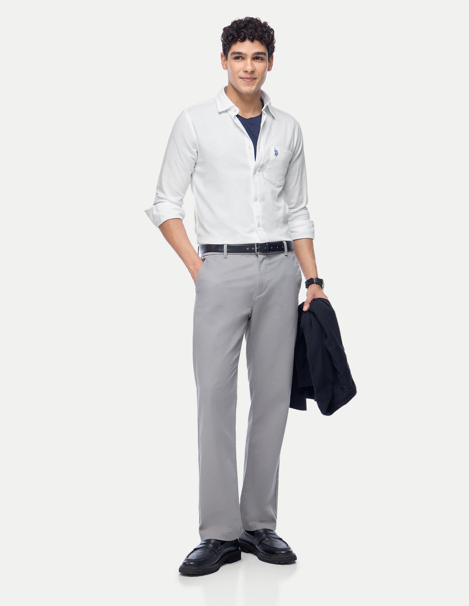 Cotton Dobby Formal Shirt White - U.S. Polo Assn. India | Large
